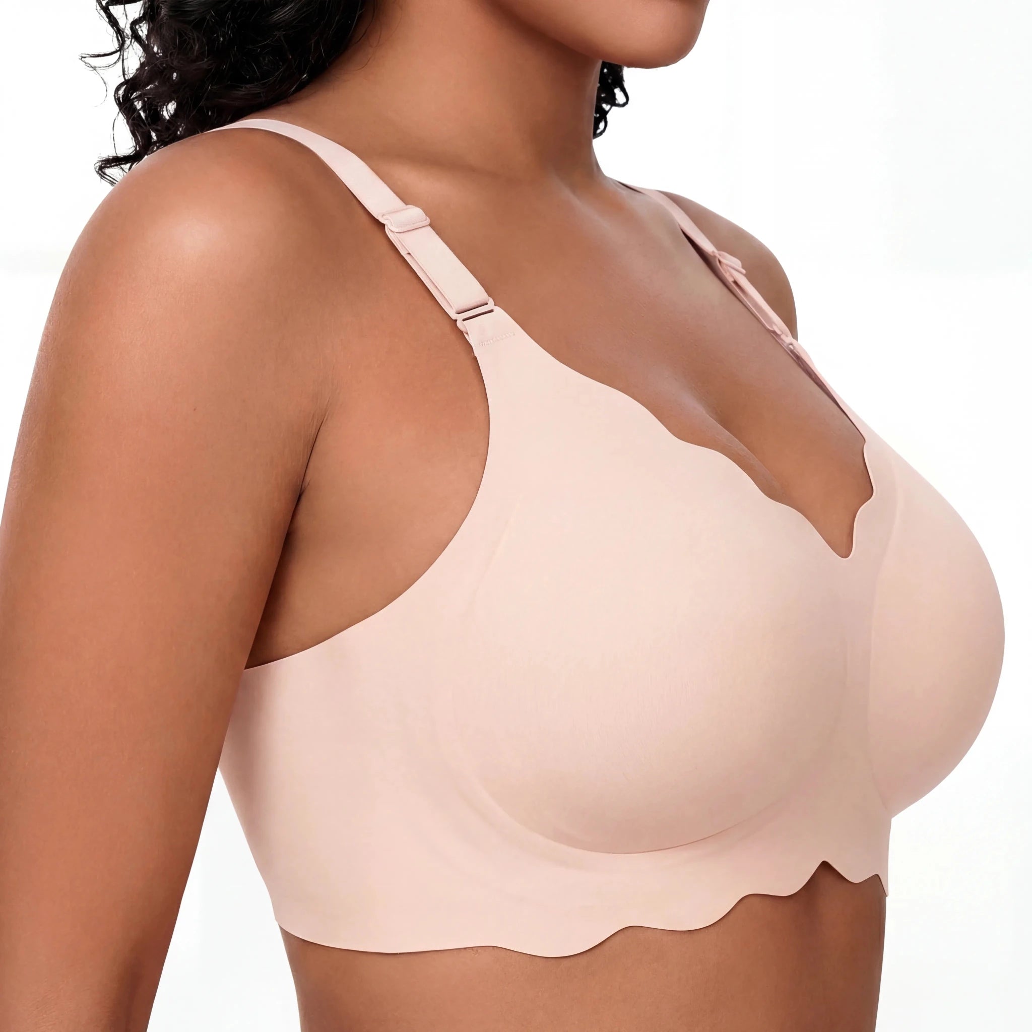 Scalloped Full Coverage Bra - Bra for White - Available at Bella Bra