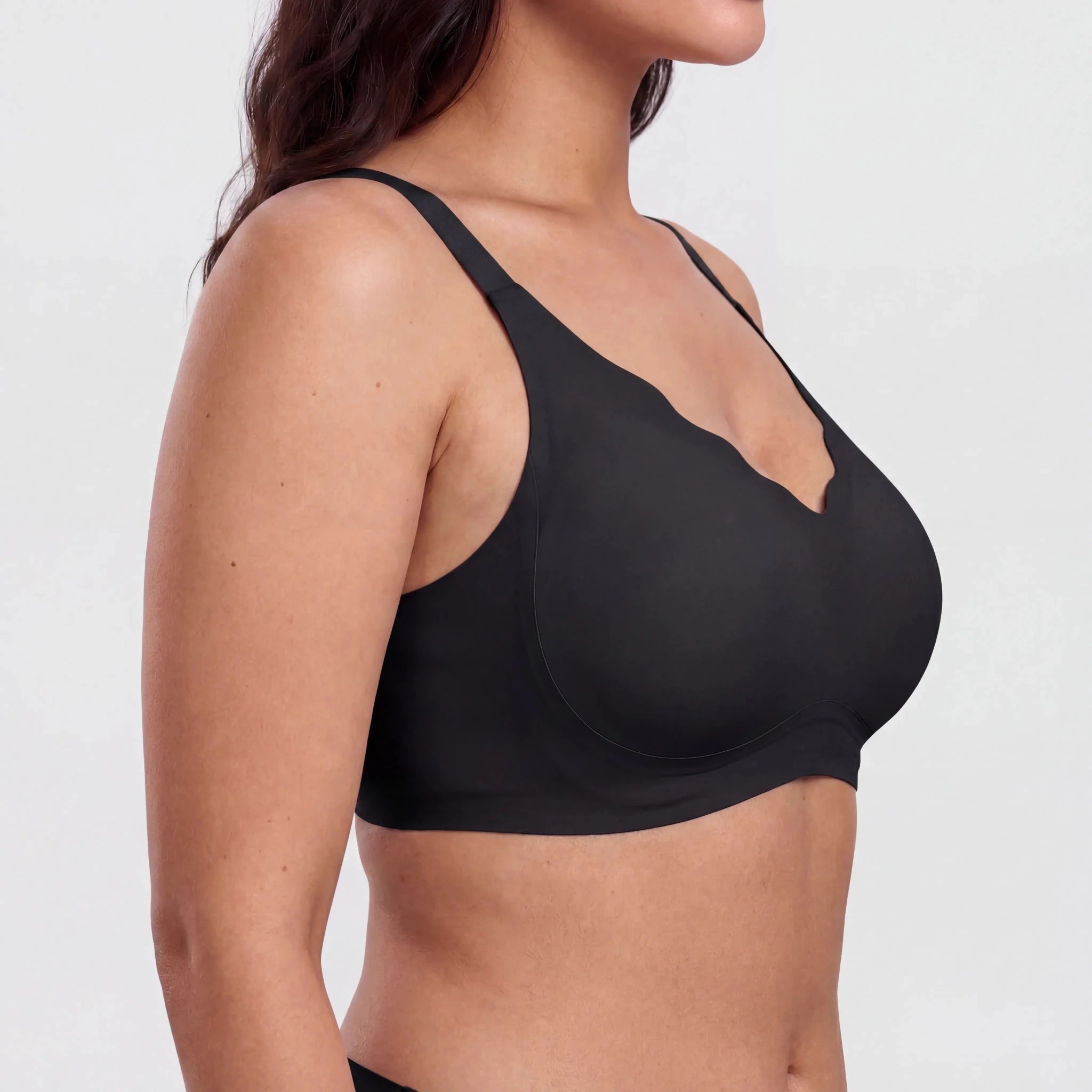 Scalloped Structured Lift Bra - Bra for Black - Available at Bella Bra