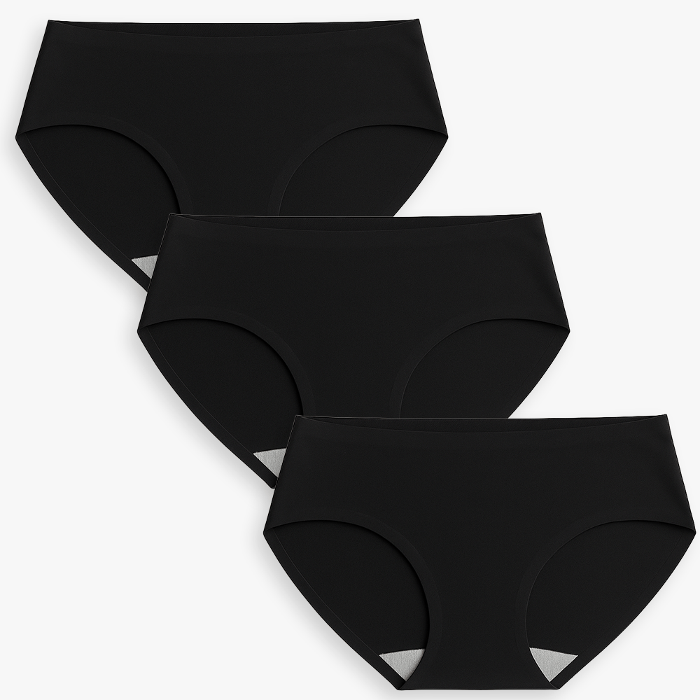 Seamless High Waist Breathable Everyday Panties Bundle - for Black - Available at Bella Bra