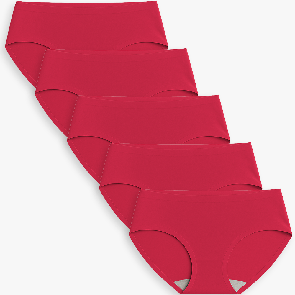 Seamless High Waist Breathable Everyday Panties Bundle - for Red - Available at Bella Bra