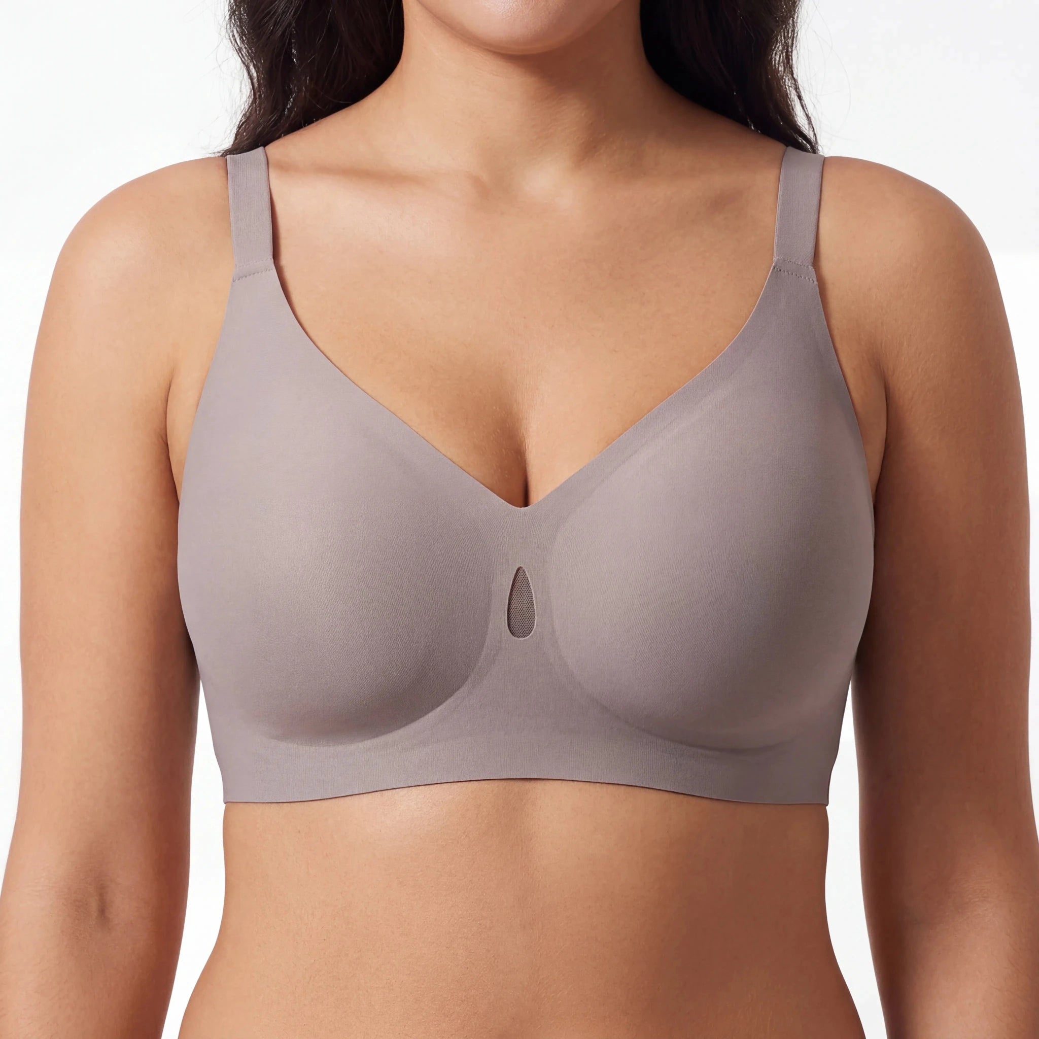 V - Neck Breathable Comfort Bra - Bra for Black - Available at Bella Bra