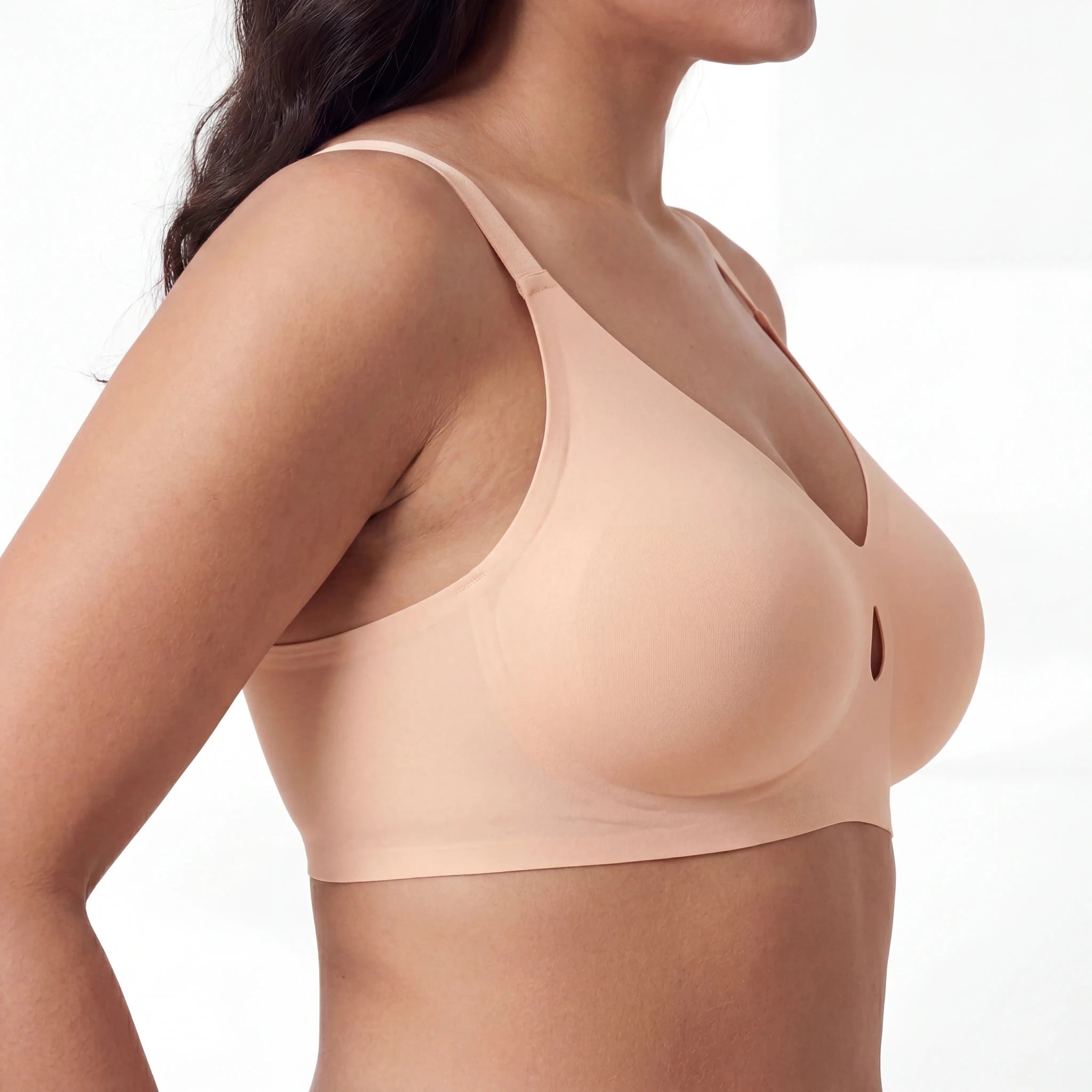 V - Neck Breathable Comfort Bra - Bra for Nude - Available at Bella Bra