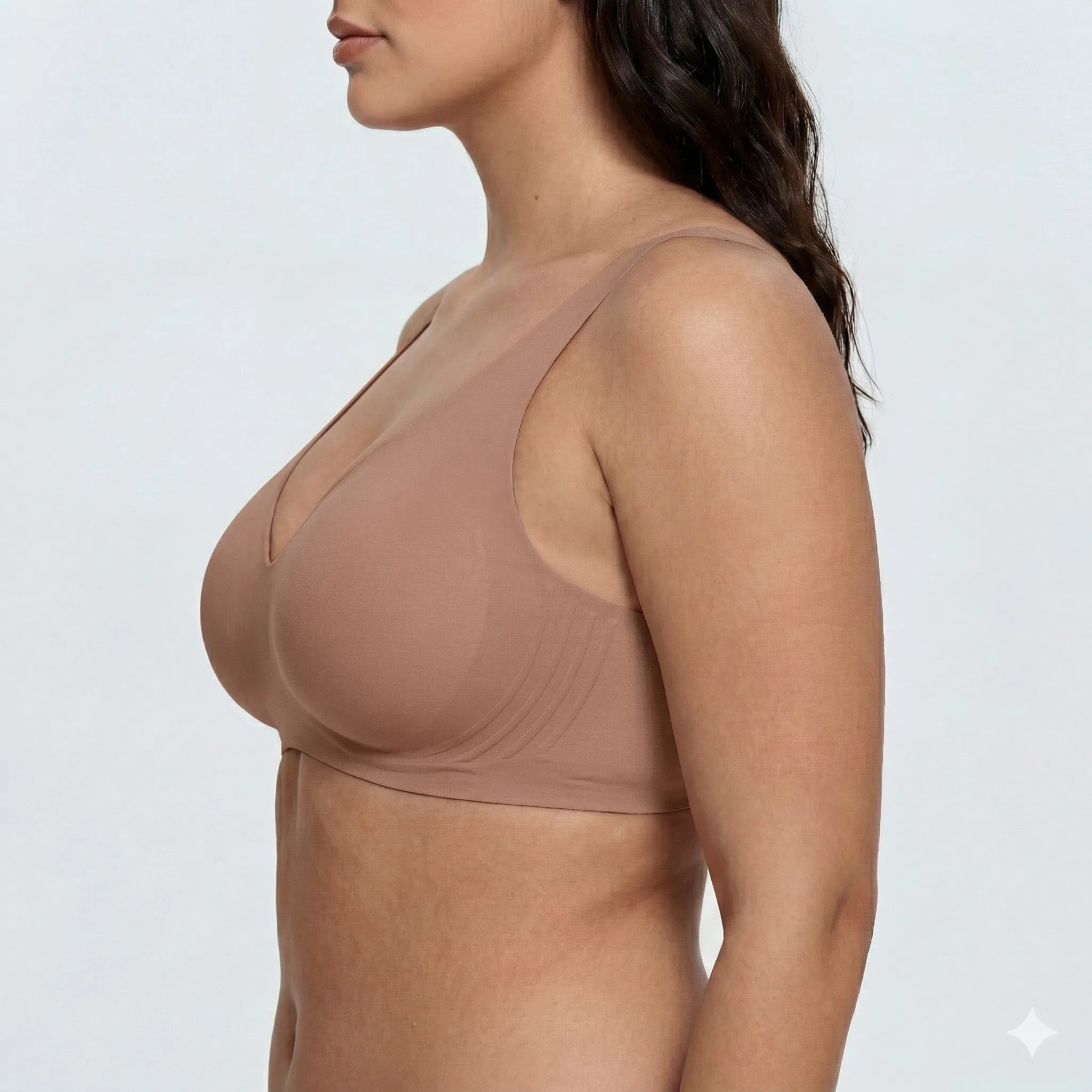 Wireless Deep Plunge Bra - for Brown - Available at Bella Bra