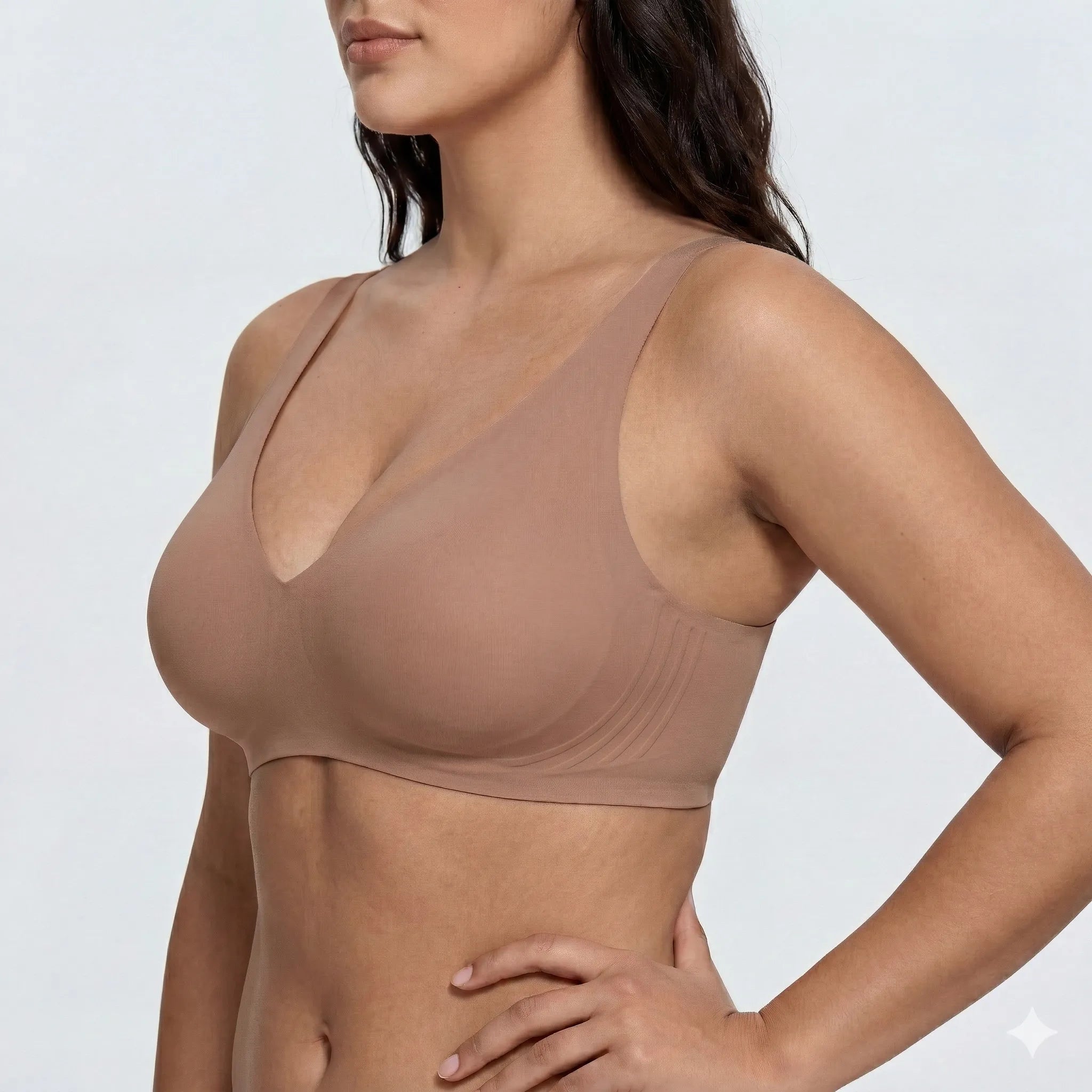 Wireless Deep Plunge Bra - for Brown - Available at Bella Bra