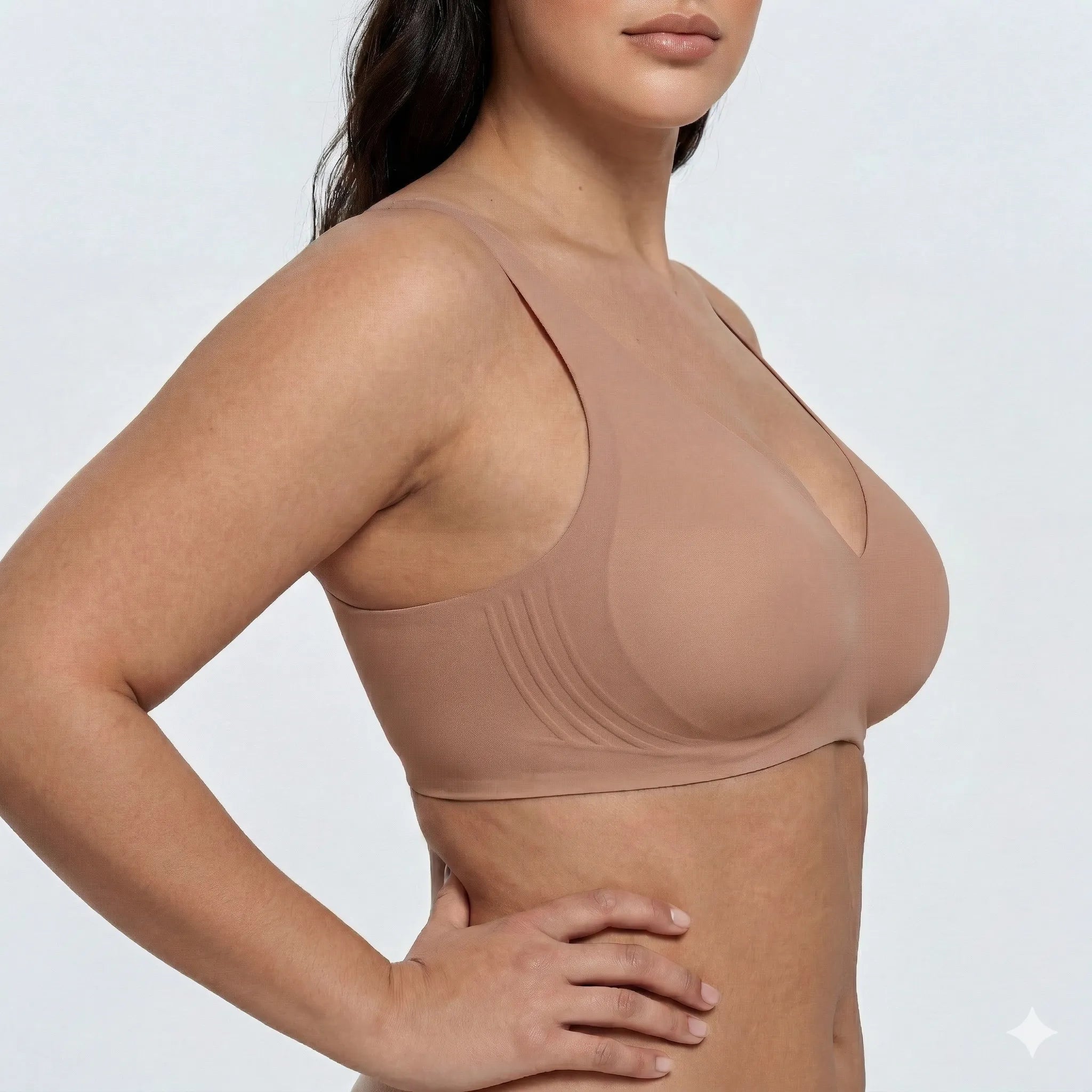 Wireless Deep Plunge Bra - for Brown - Available at Bella Bra