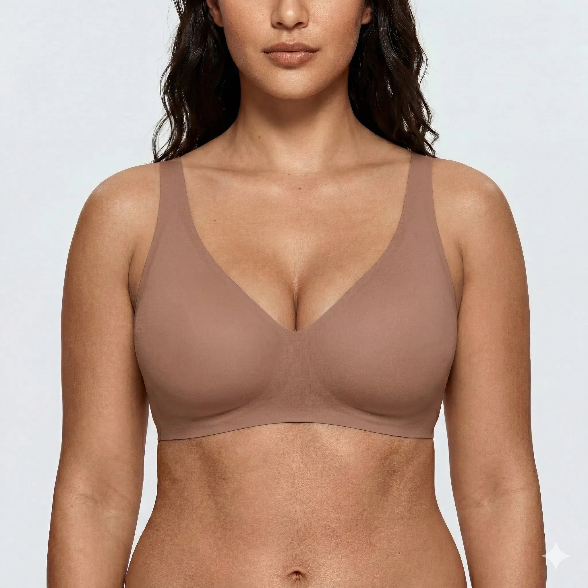 Wireless Deep Plunge Bra - for Brown - Available at Bella Bra