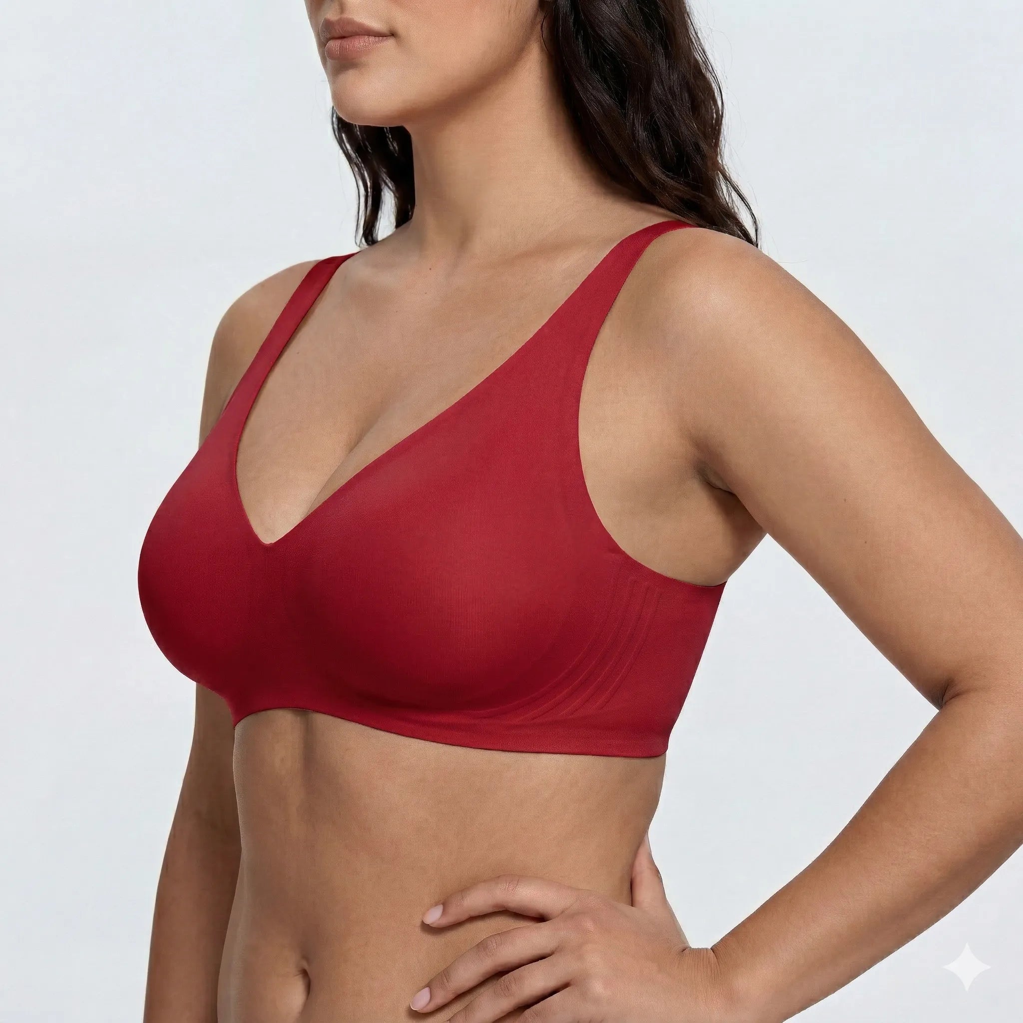 Wireless Deep Plunge Bra - for Red - Available at Bella Bra