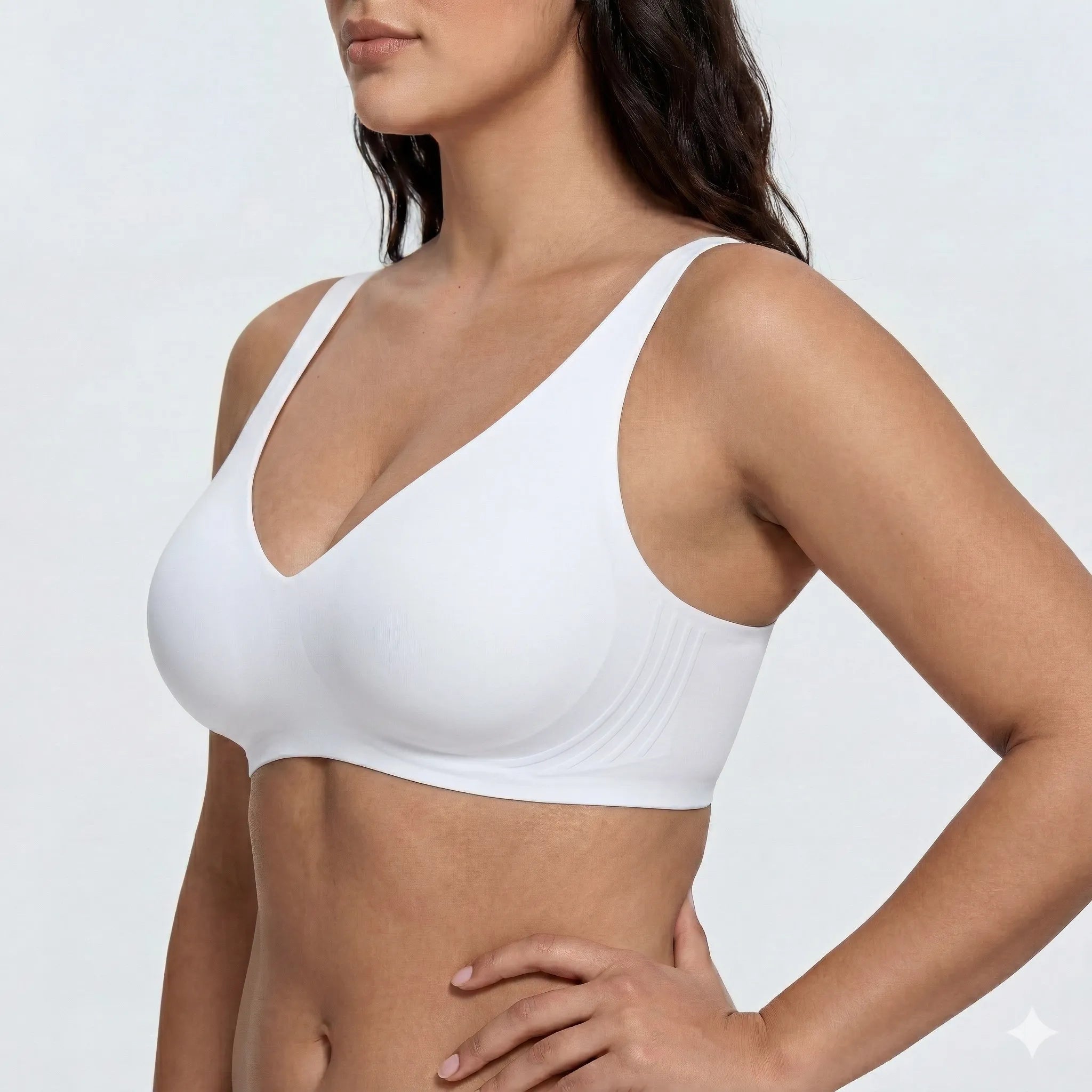 Wireless Deep Plunge Bra - for White - Available at Bella Bra