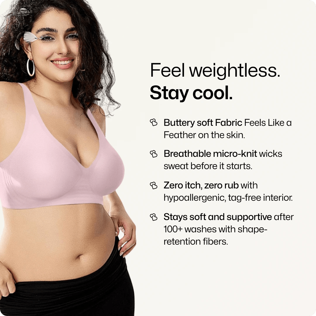 Wireless Deep V Seamless Every Day Bra - for Black - Available at Bella Bra