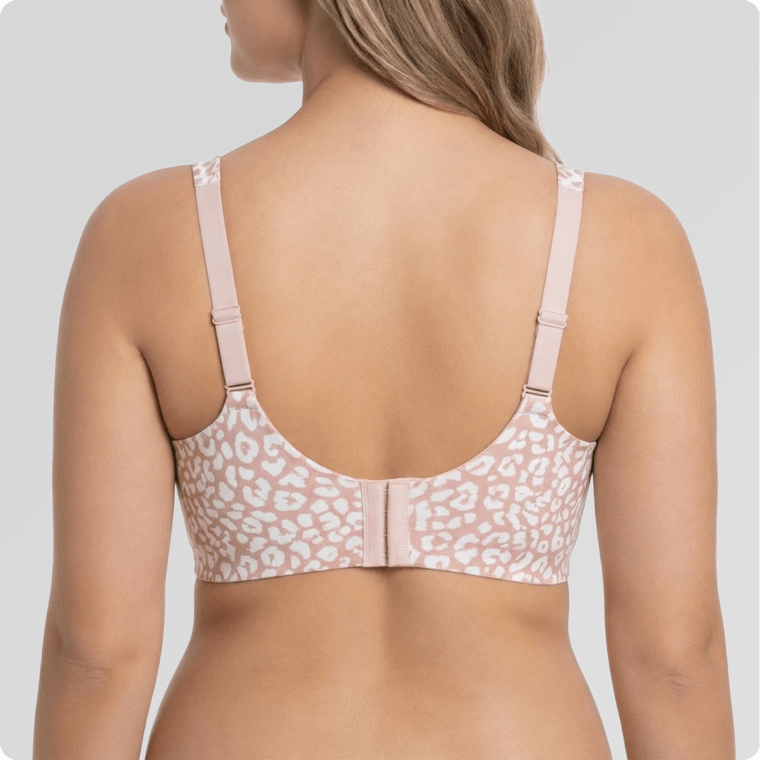 Wireless Deep V Seamless Every Day Bra [LIMITED EDITION] - for Blush Leopard - Available at Bella Bra
