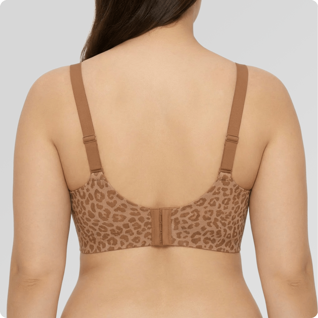 Wireless Deep V Seamless Every Day Bra [LIMITED EDITION] - for Caramel Leopard - Available at Bella Bra