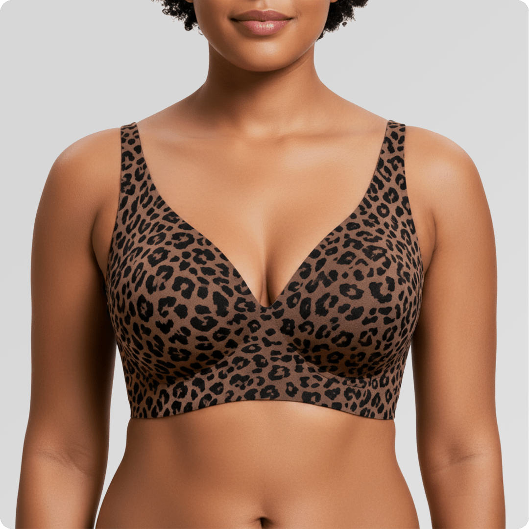 Wireless Deep V Seamless Every Day Bra [LIMITED EDITION] - for Classic Leopard - Available at Bella Bra