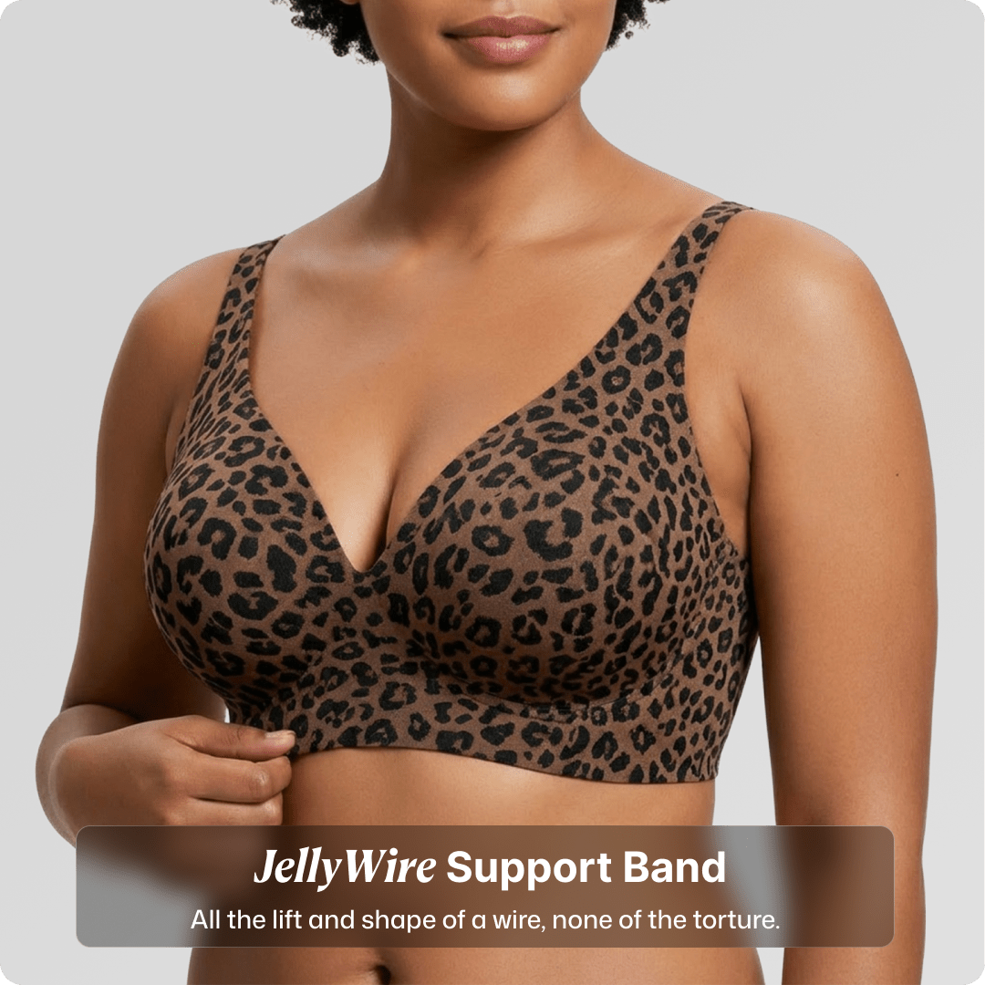 Wireless Deep V Seamless Every Day Bra [LIMITED EDITION] - for Classic Leopard - Available at Bella Bra