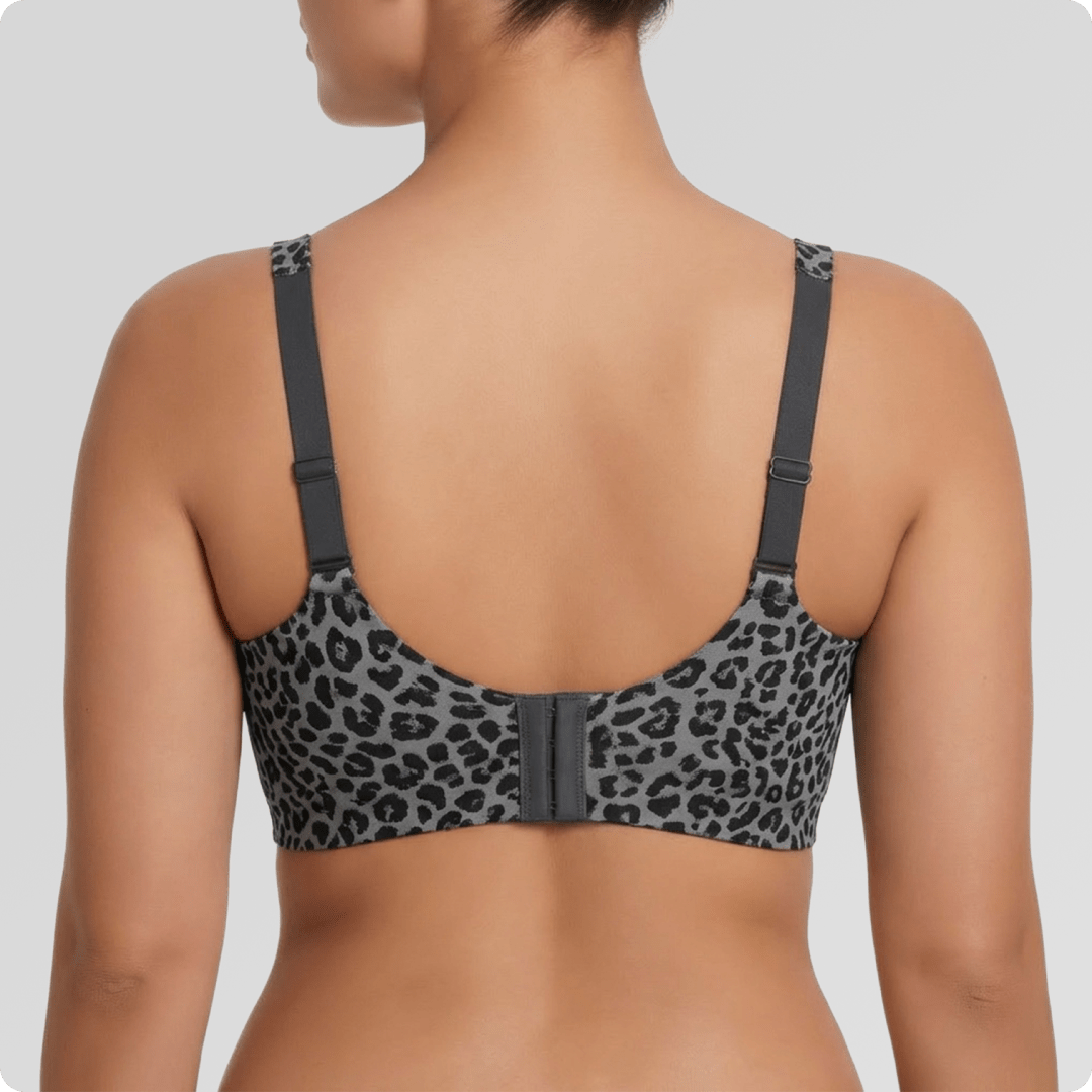 Wireless Deep V Seamless Every Day Bra [LIMITED EDITION] - for Grey Leopard - Available at Bella Bra