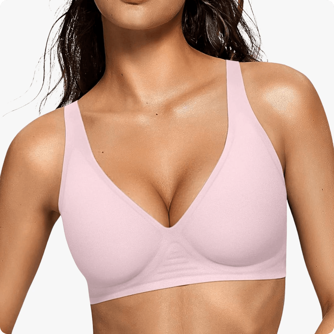 Wireless Deep V Seamless Every Day Bra - for Pink - Available at Bella Bra