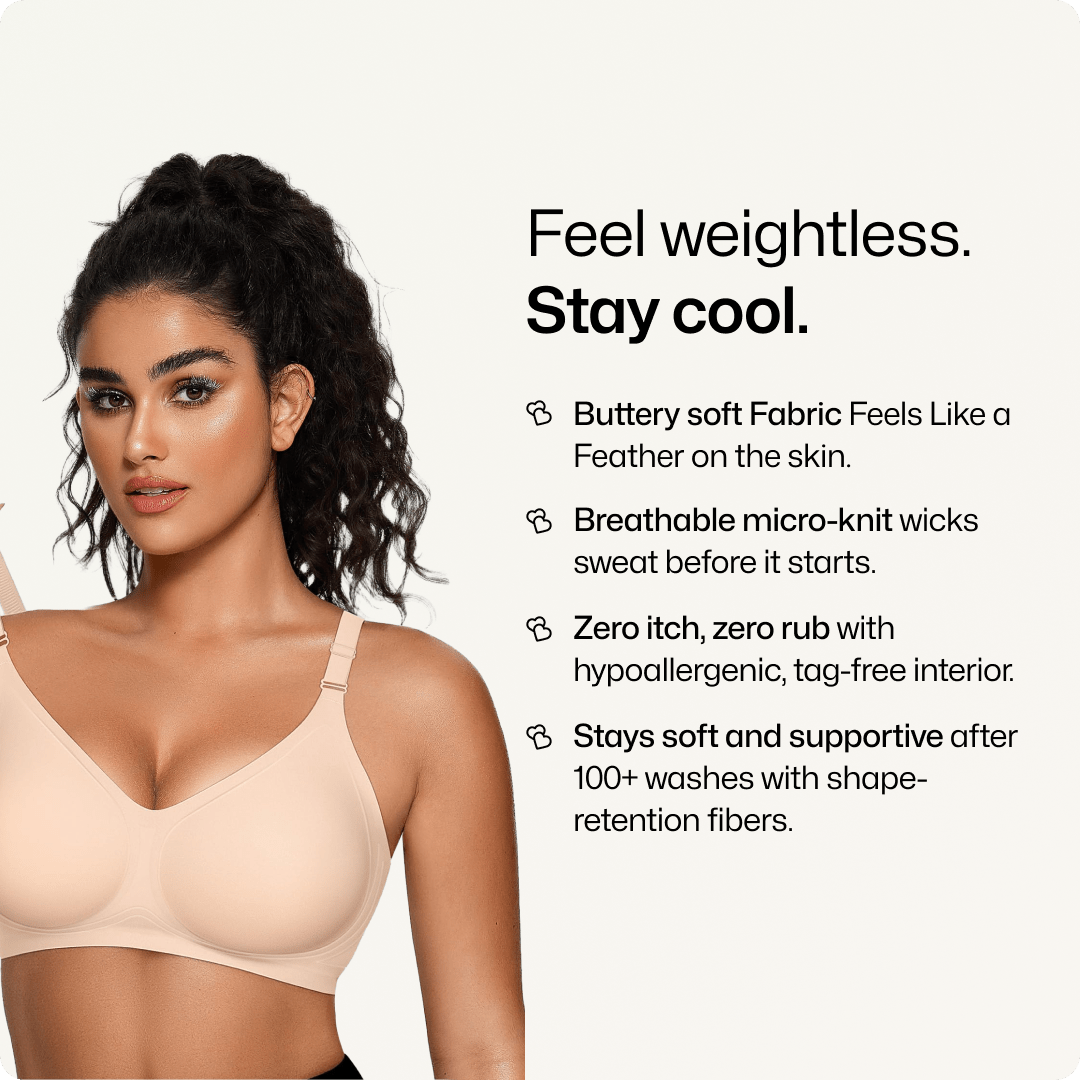 Wireless Front - Adjustable JellyWire™ Push Up Bra - for Black - Available at Bella Bra