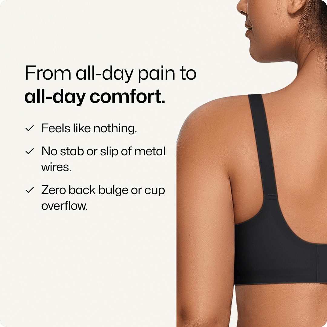 Wireless Front - Adjustable JellyWire™ Push Up Bra - for Black - Available at Bella Bra