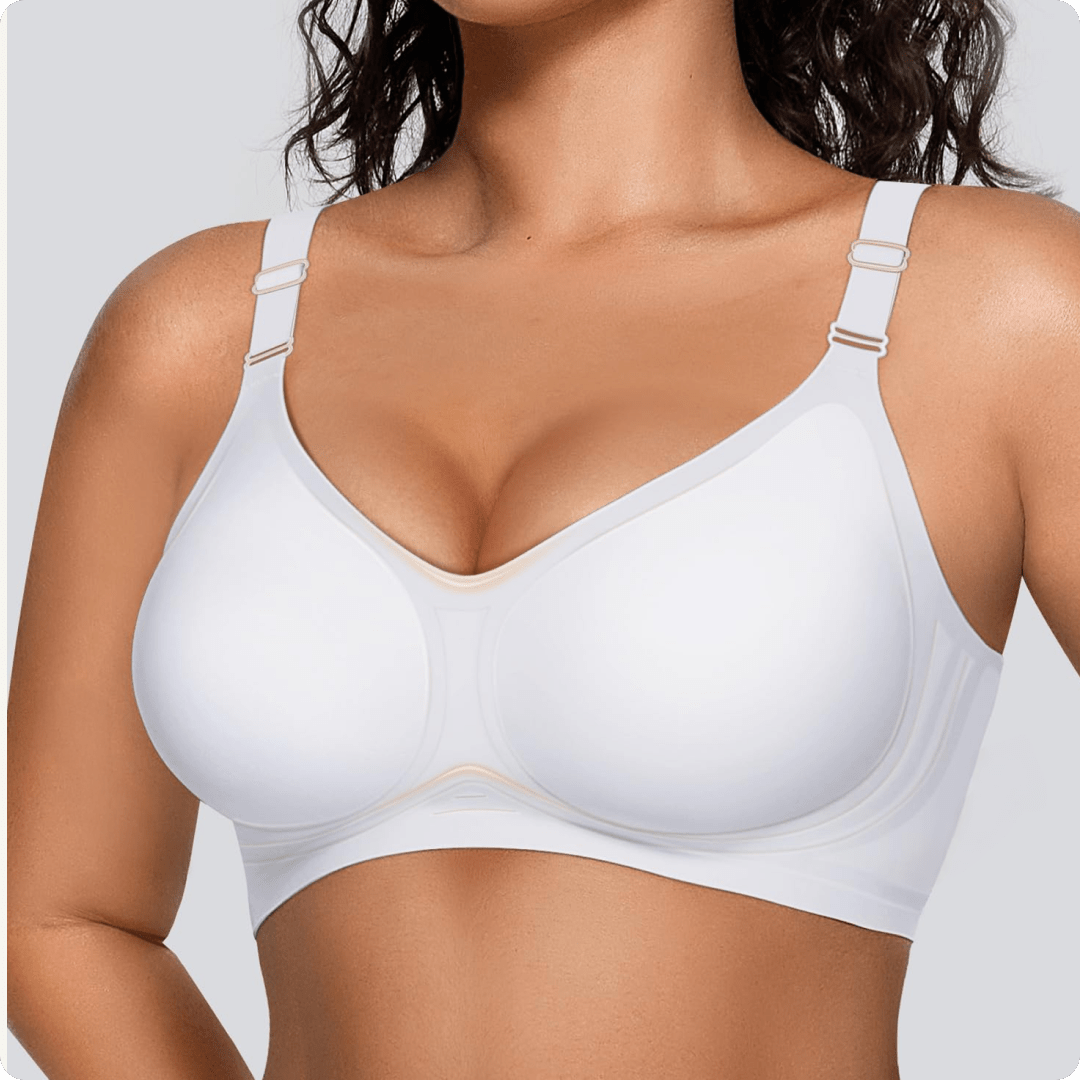 Wireless Front - Adjustable JellyWire™ Push Up Bra - for White - Available at Bella Bra