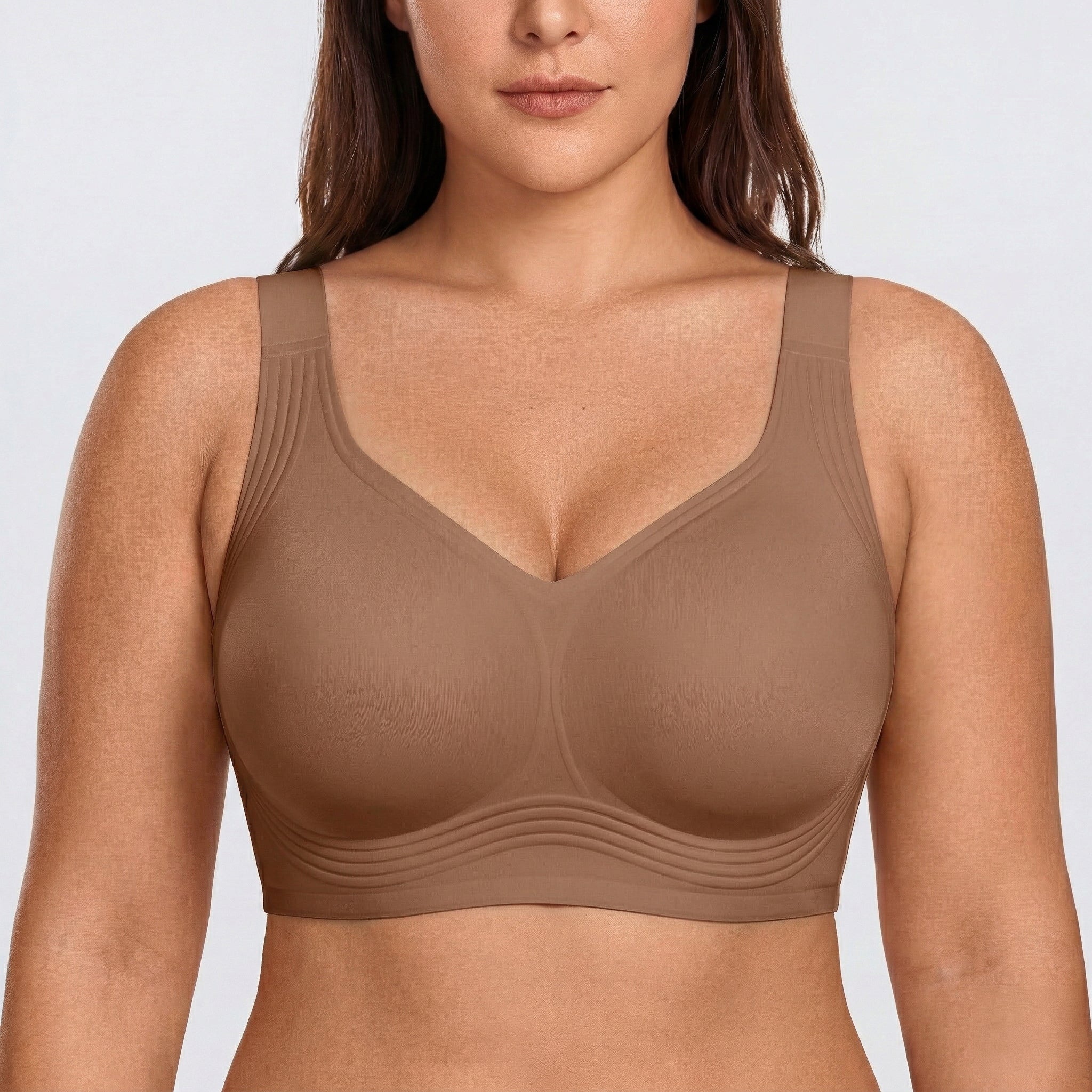 Wireless Full Coverage JellyWire Bra - for Brown - Available at Bella Bra