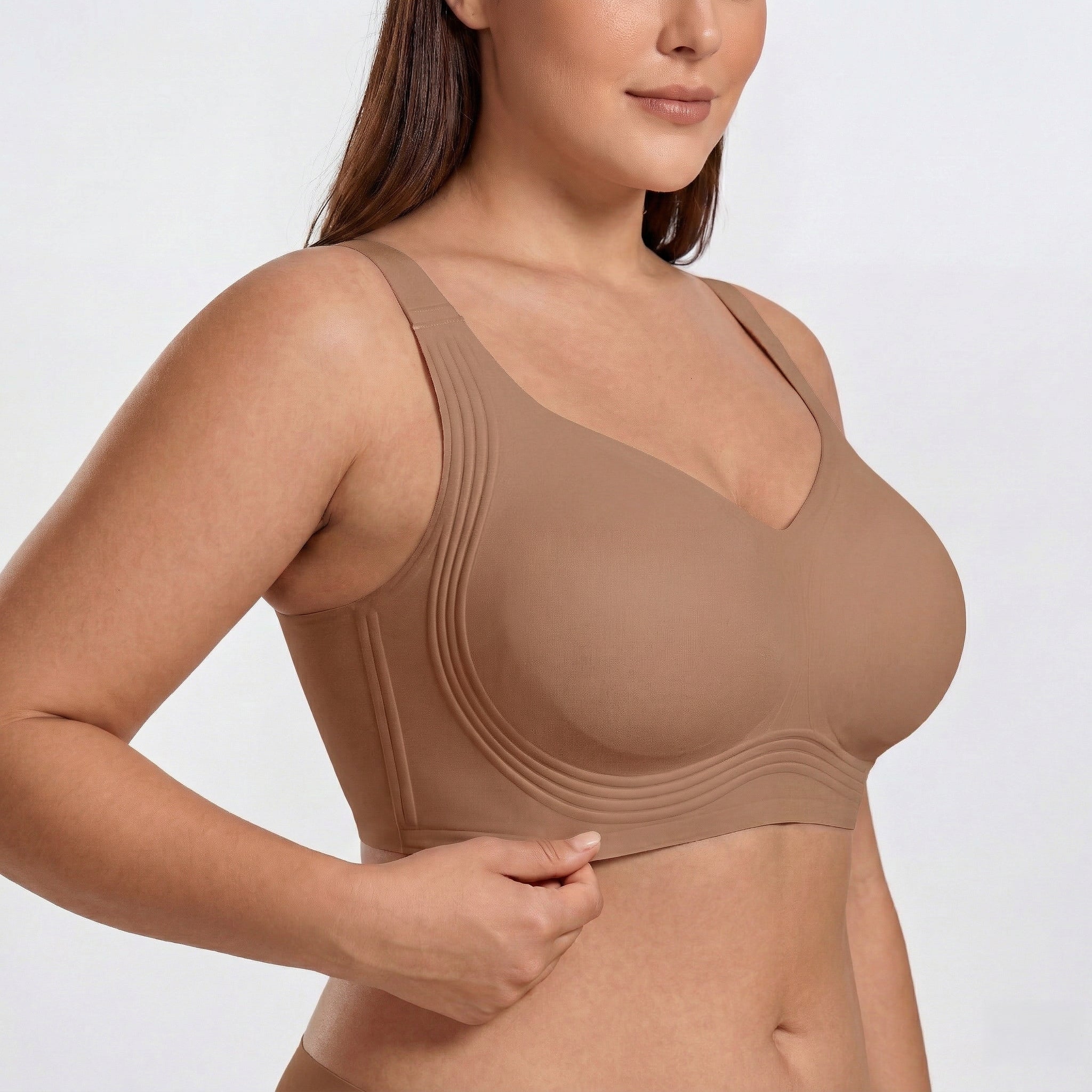 Wireless Full Coverage JellyWire Bra - for Brown - Available at Bella Bra