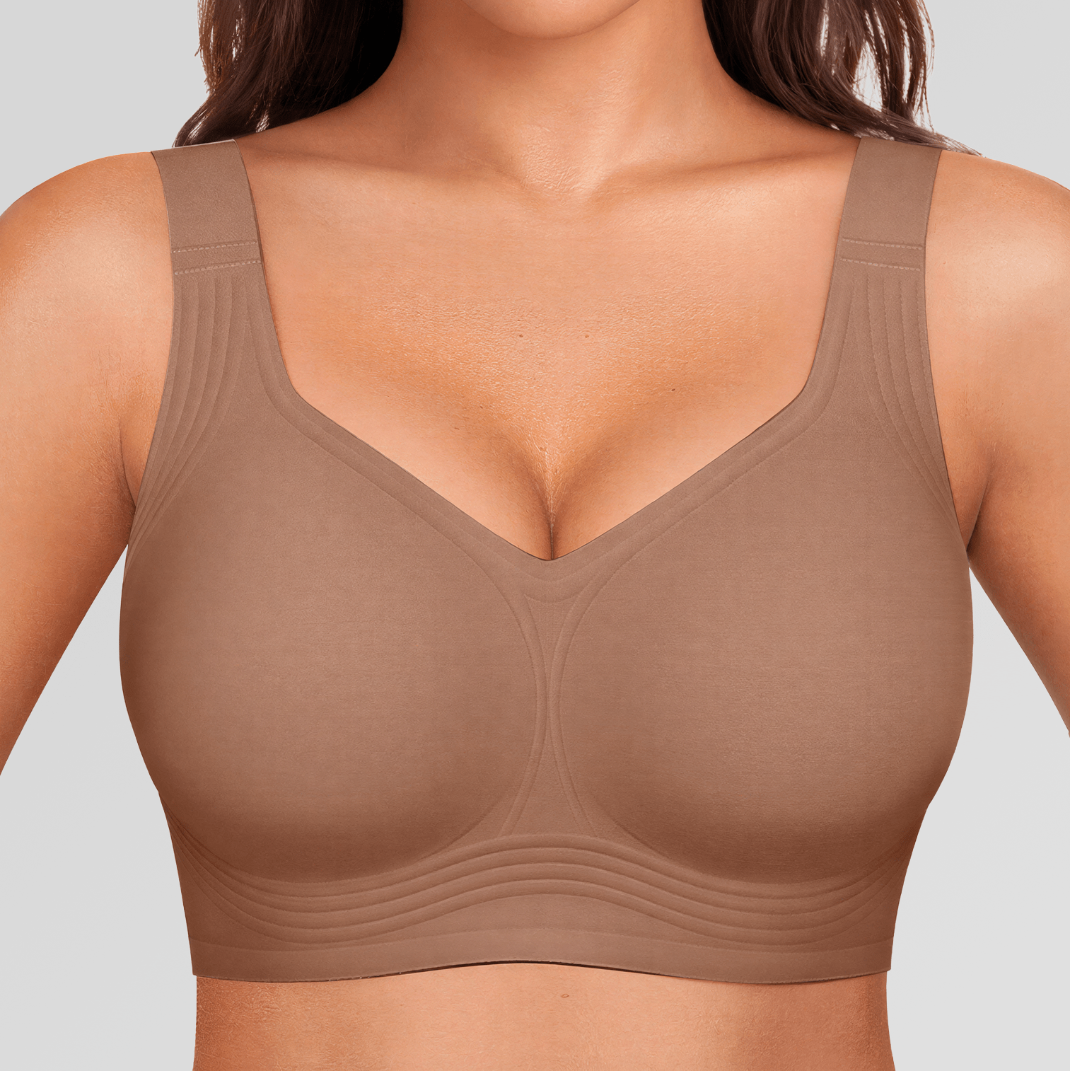 Wireless Full Coverage JellyWire Bra - for Brown - Available at Bella Bra