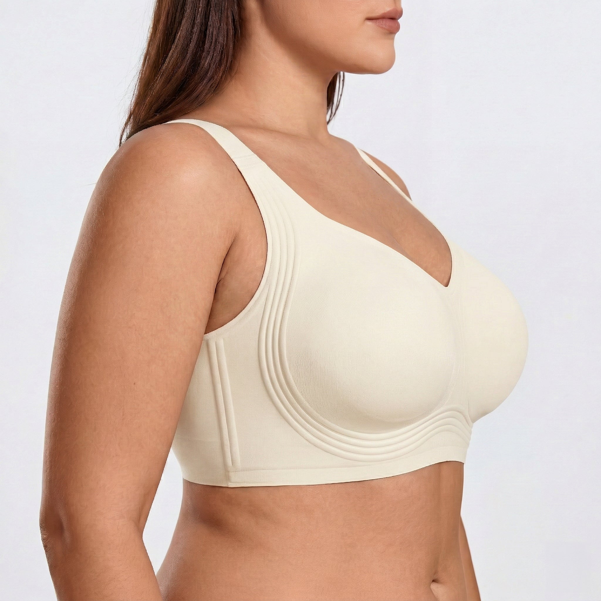 Wireless Full Coverage JellyWire Bra - for Cream White - Available at Bella Bra