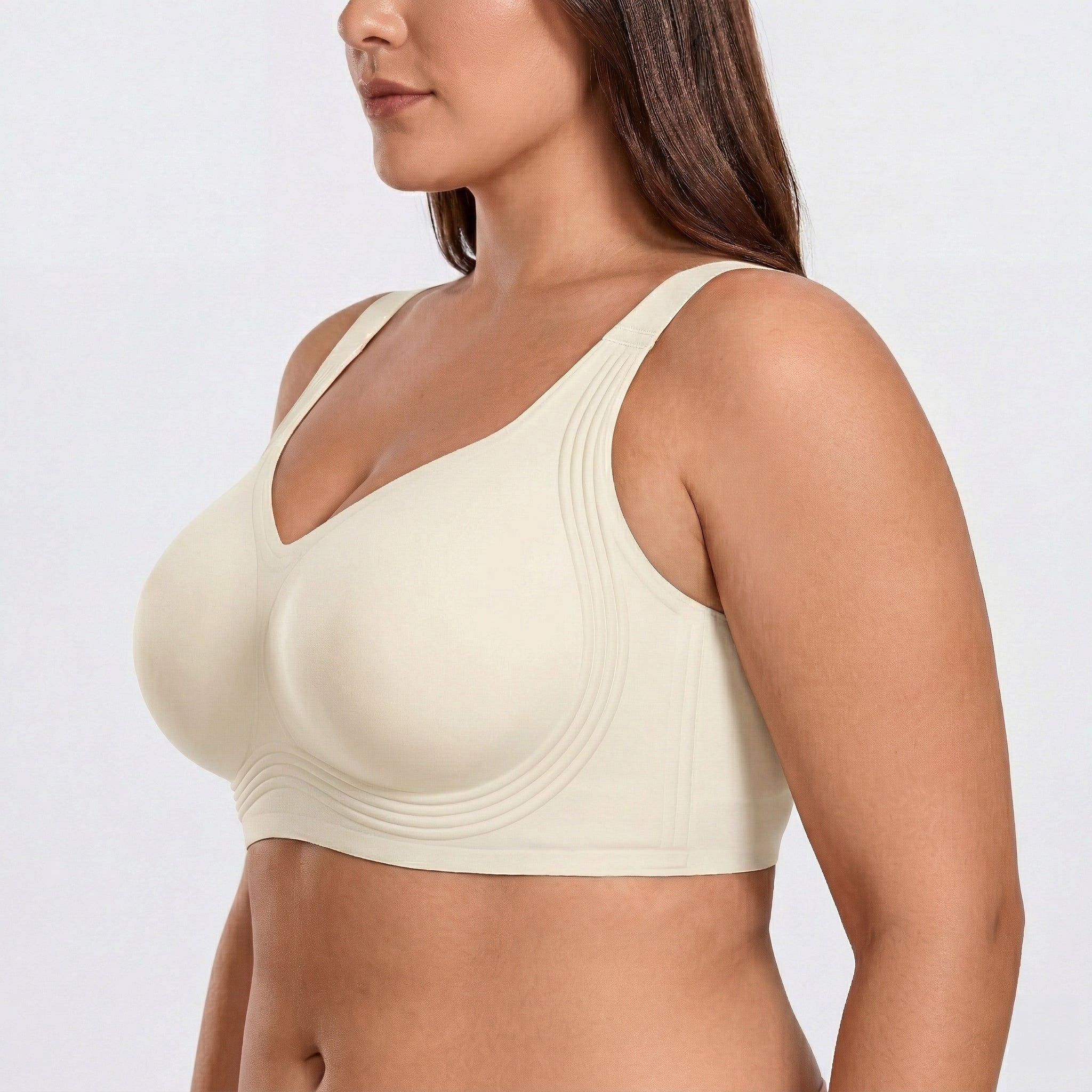 Wireless Full Coverage JellyWire Bra - for Cream White - Available at Bella Bra