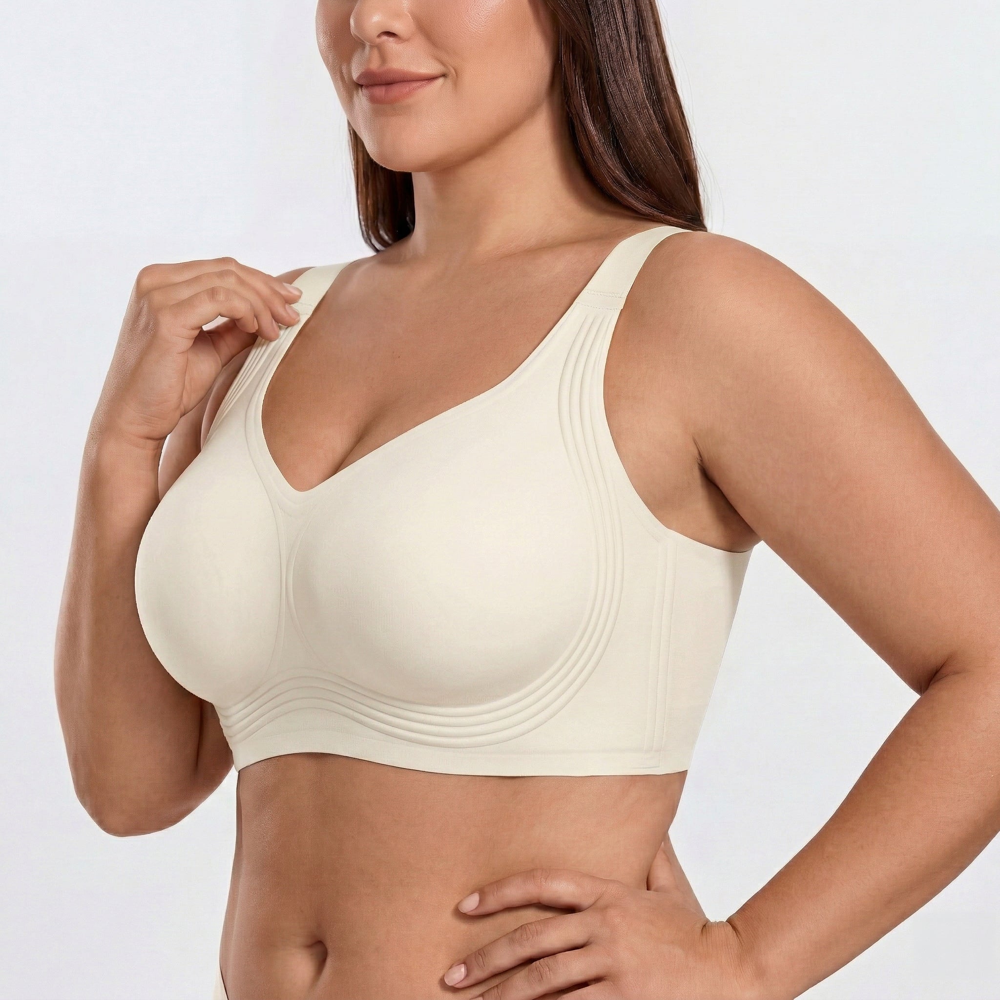 Wireless Full Coverage JellyWire Bra - for Cream White - Available at Bella Bra