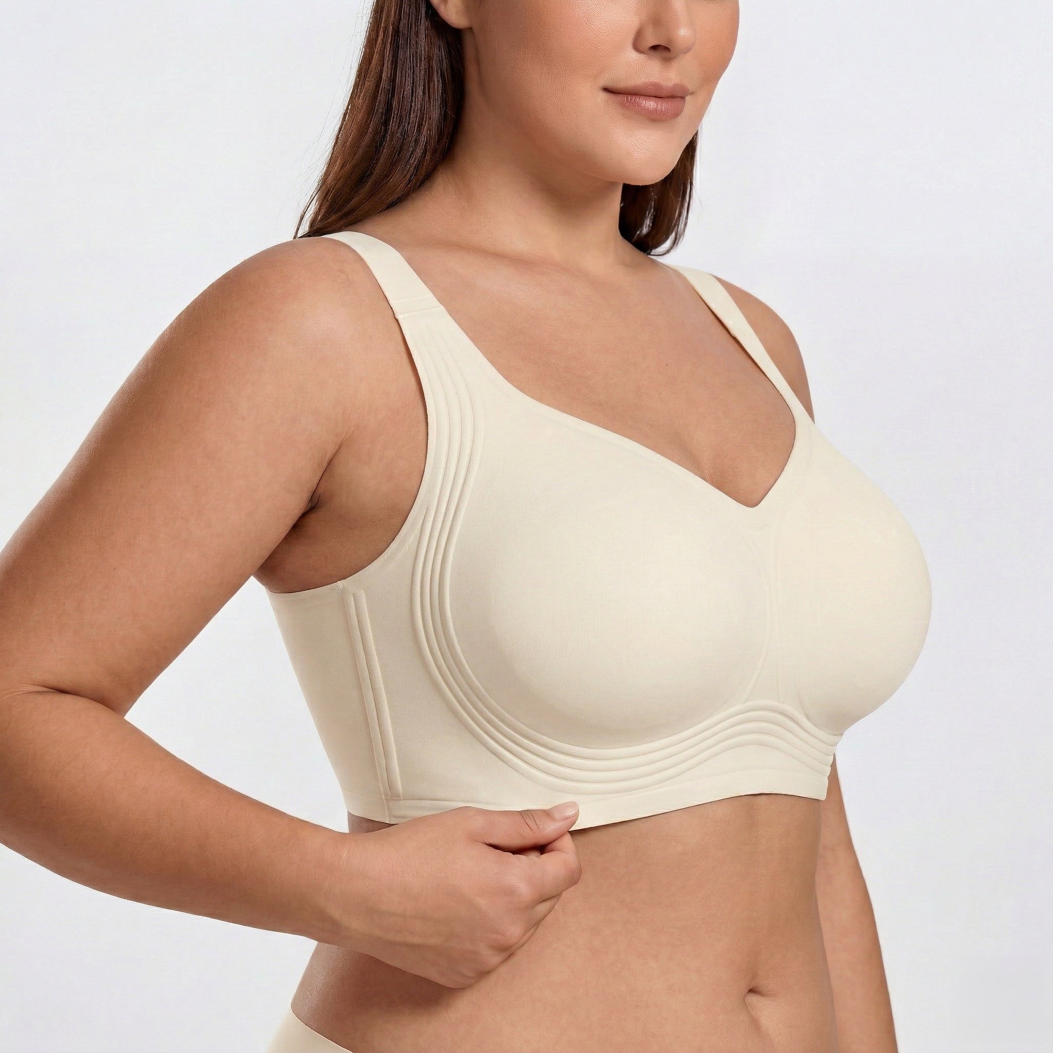 Wireless Full Coverage JellyWire Bra - for Cream White - Available at Bella Bra