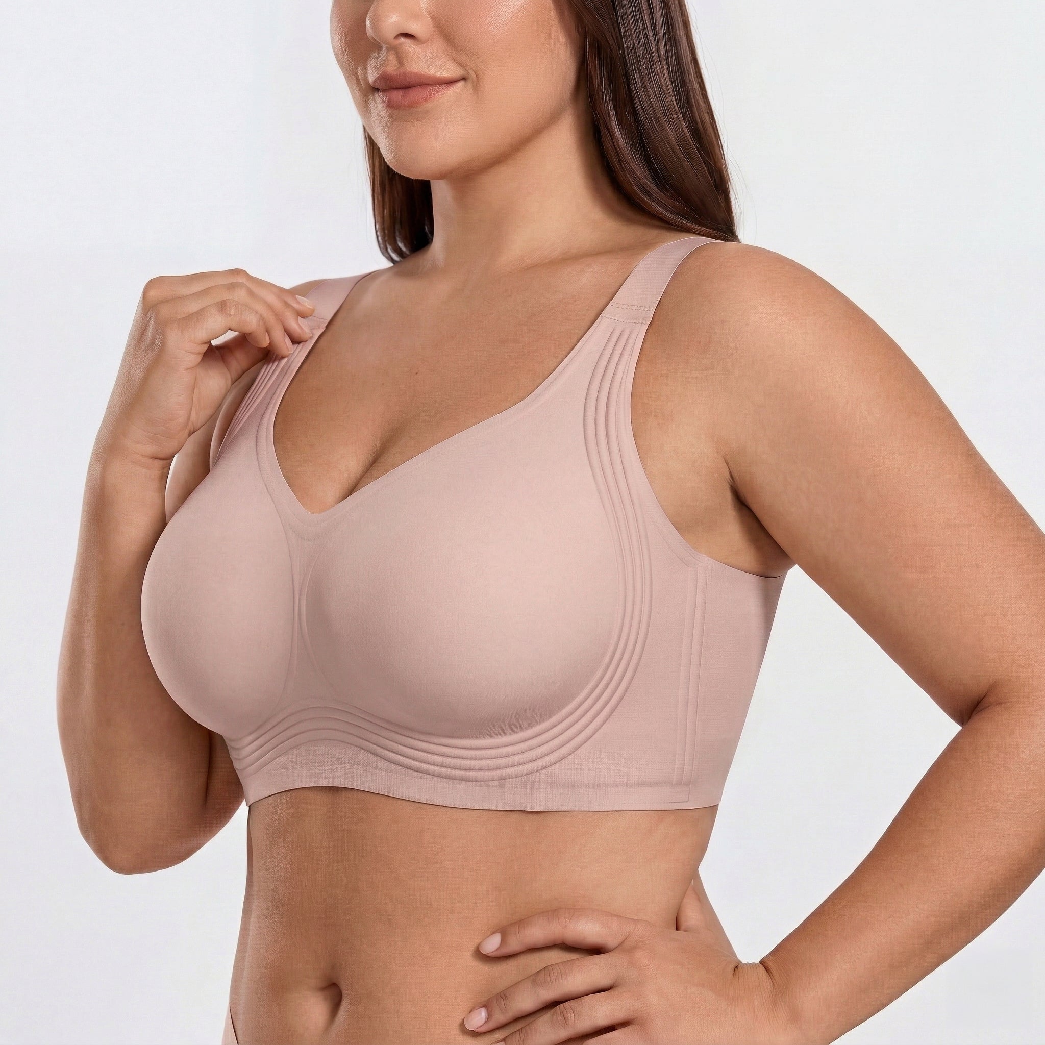 Wireless Full Coverage JellyWire Bra - for Dusty Rose - Available at Bella Bra