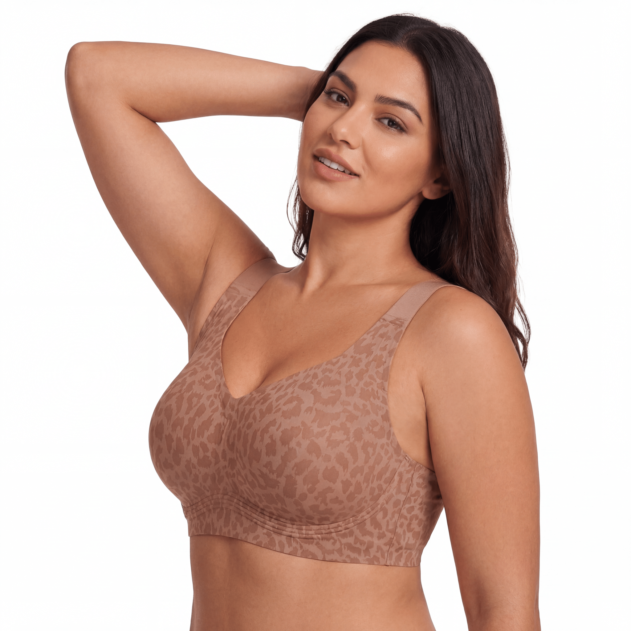 Wireless Full Coverage JellyWire Bra - for Leopard Black - Available at Bella Bra