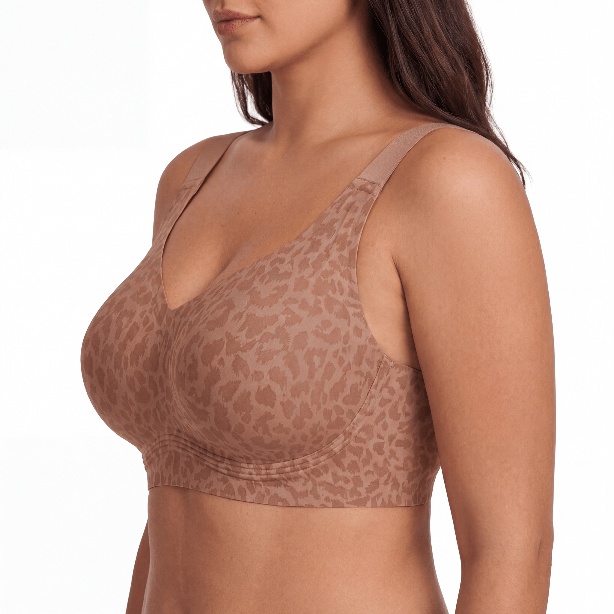Wireless Full Coverage JellyWire Bra - for Leopard Black - Available at Bella Bra