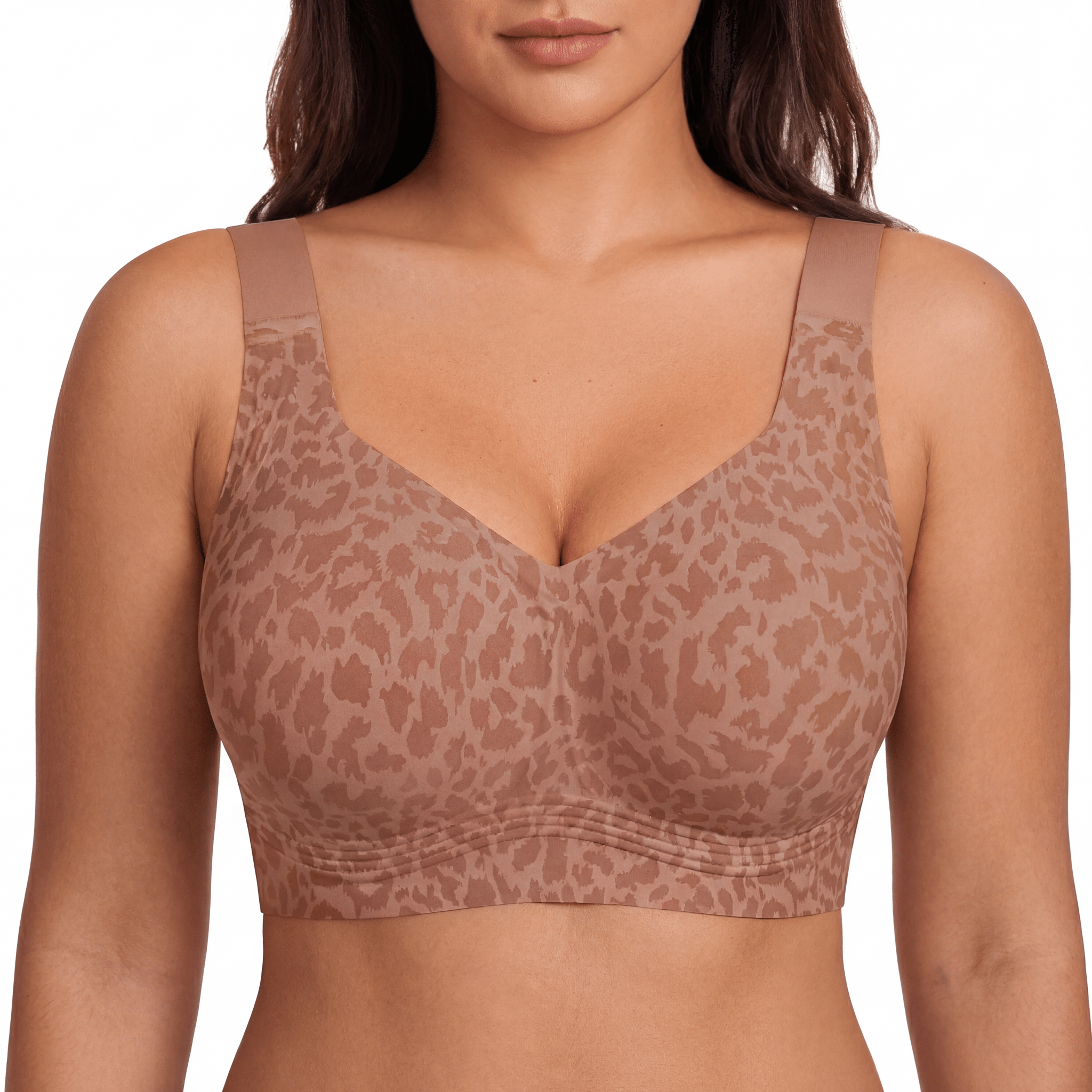 Wireless Full Coverage JellyWire Bra - for Leopard Black - Available at Bella Bra