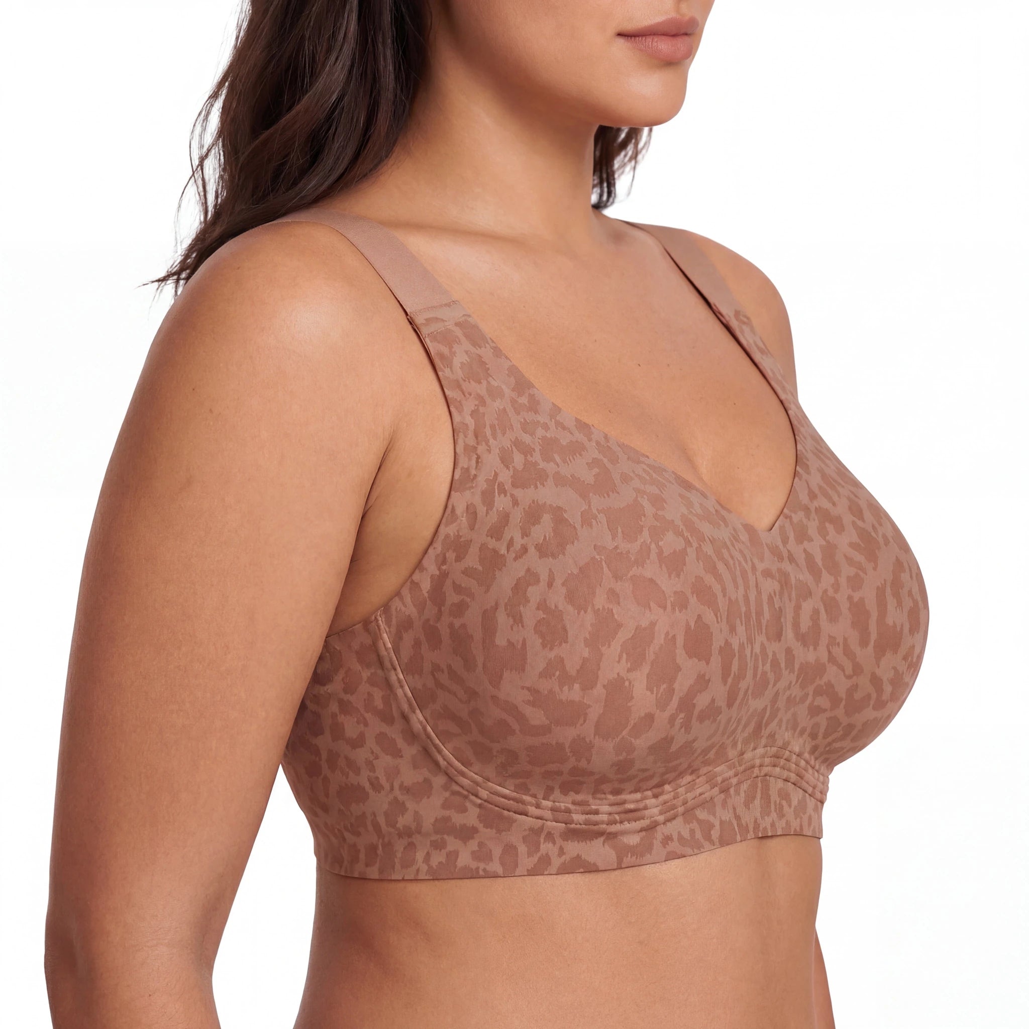 Wireless Full Coverage JellyWire Bra - for Leopard Black - Available at Bella Bra
