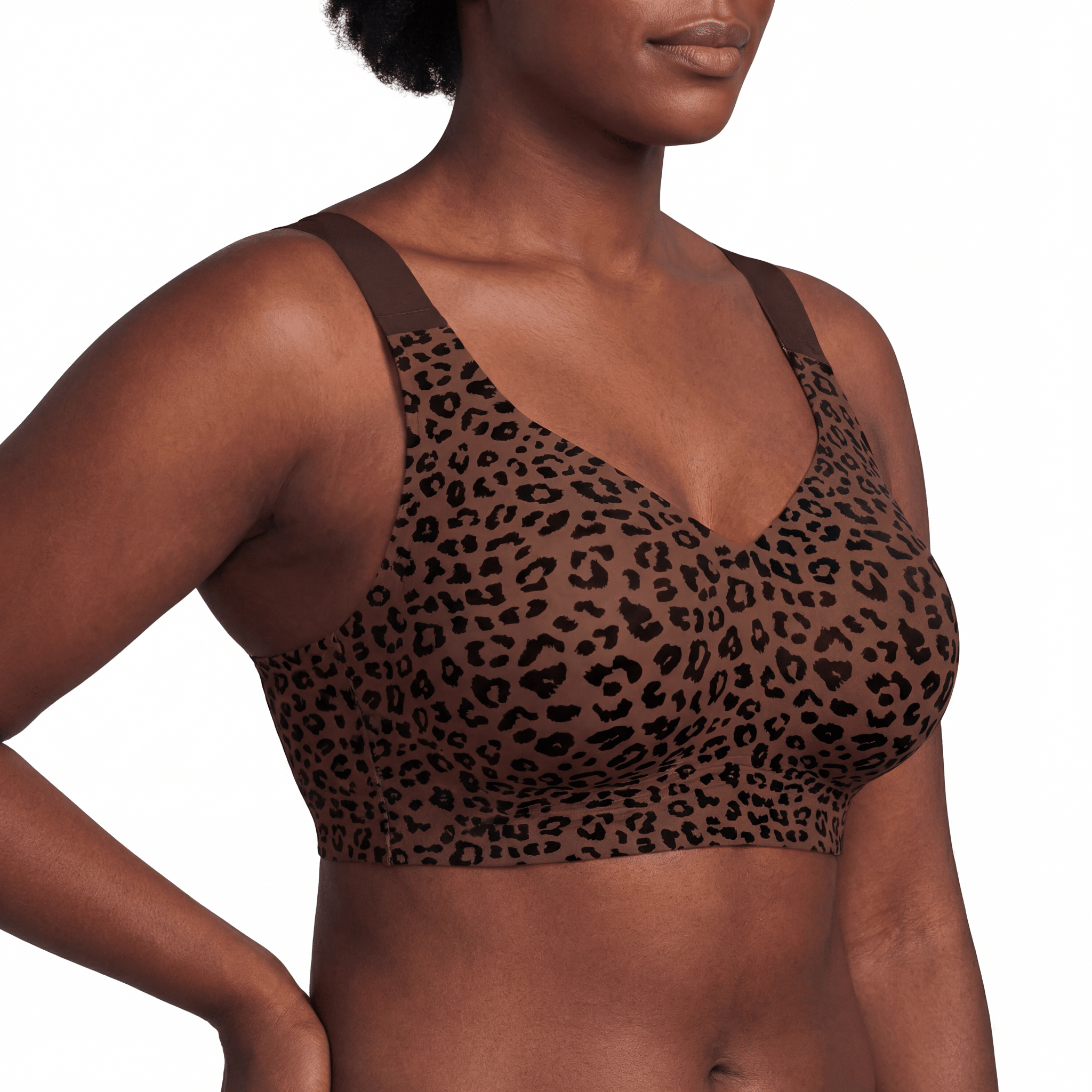 Wireless Full Coverage JellyWire Bra - for Leopard Brown - Available at Bella Bra