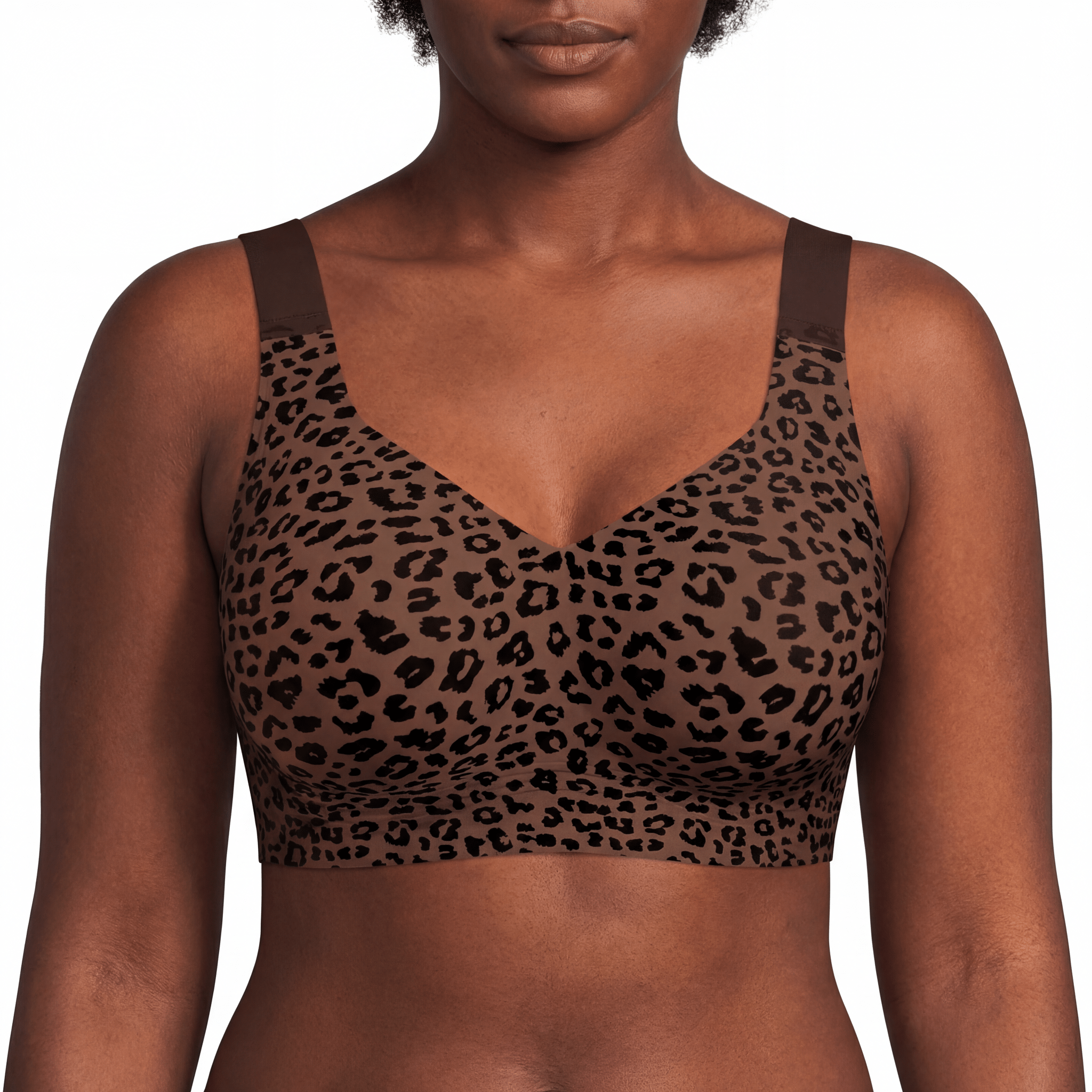 Wireless Full Coverage JellyWire Bra - for Leopard Brown - Available at Bella Bra