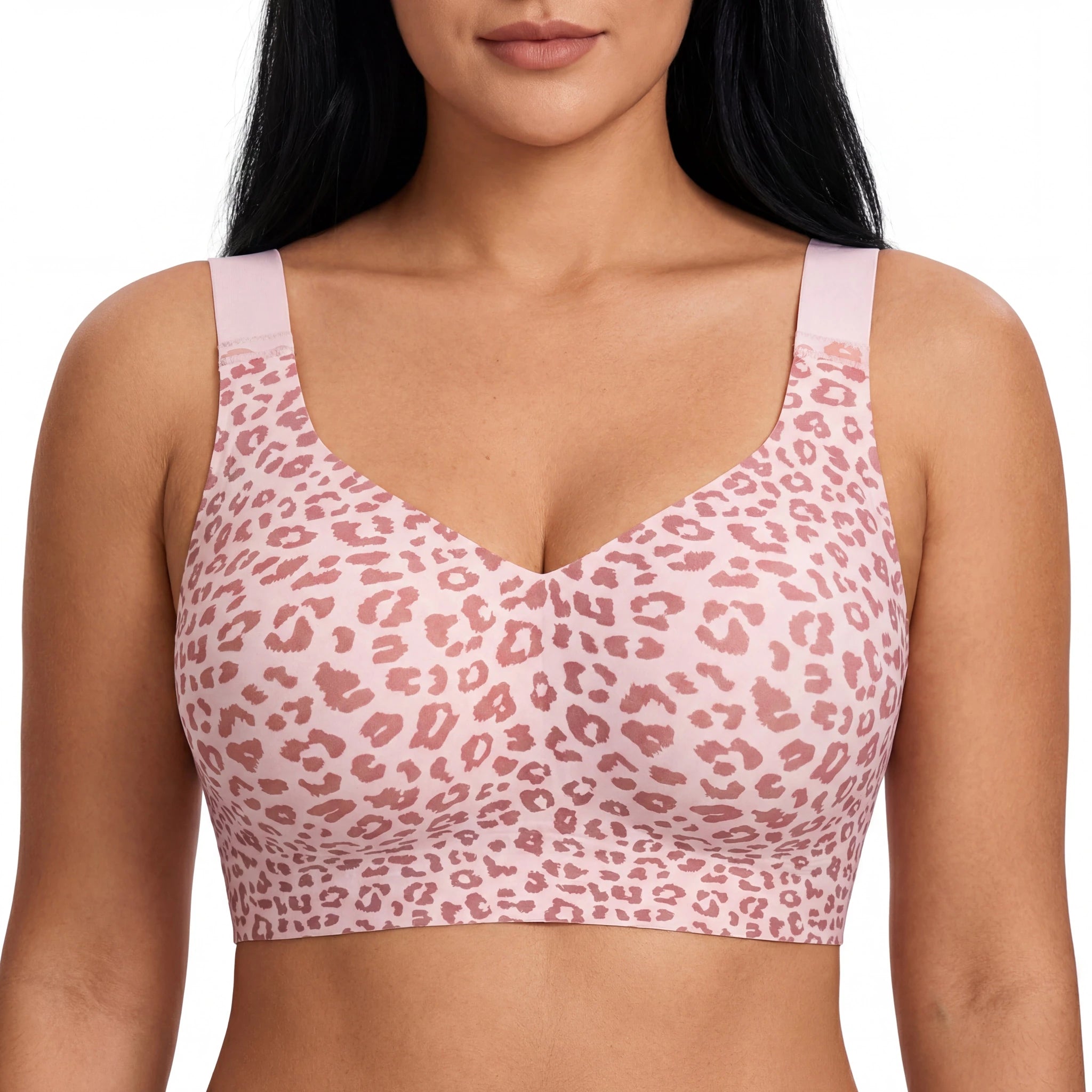 Wireless Full Coverage JellyWire Bra - for Leopard Pink - Available at Bella Bra
