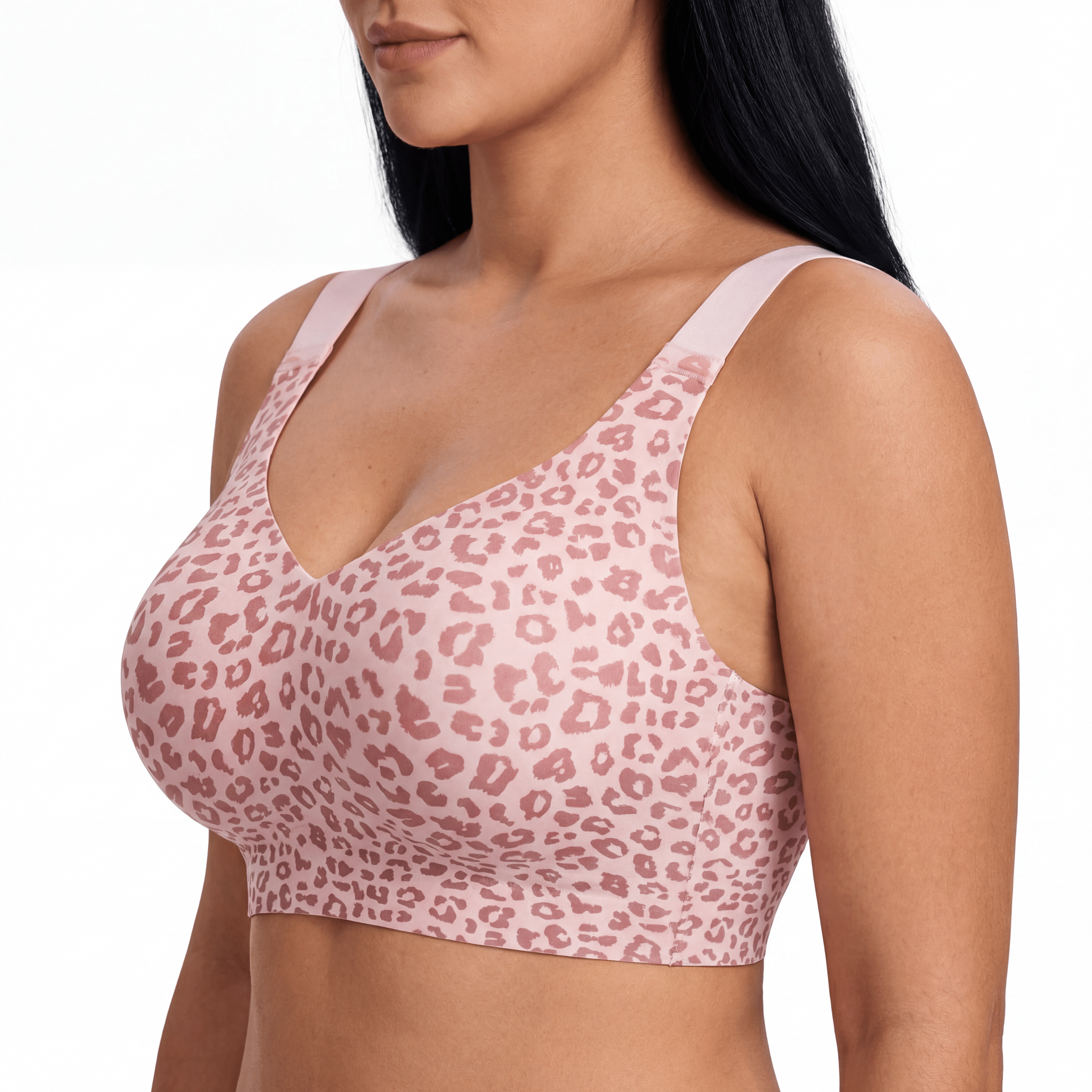 Wireless Full Coverage JellyWire Bra - for Leopard Pink - Available at Bella Bra
