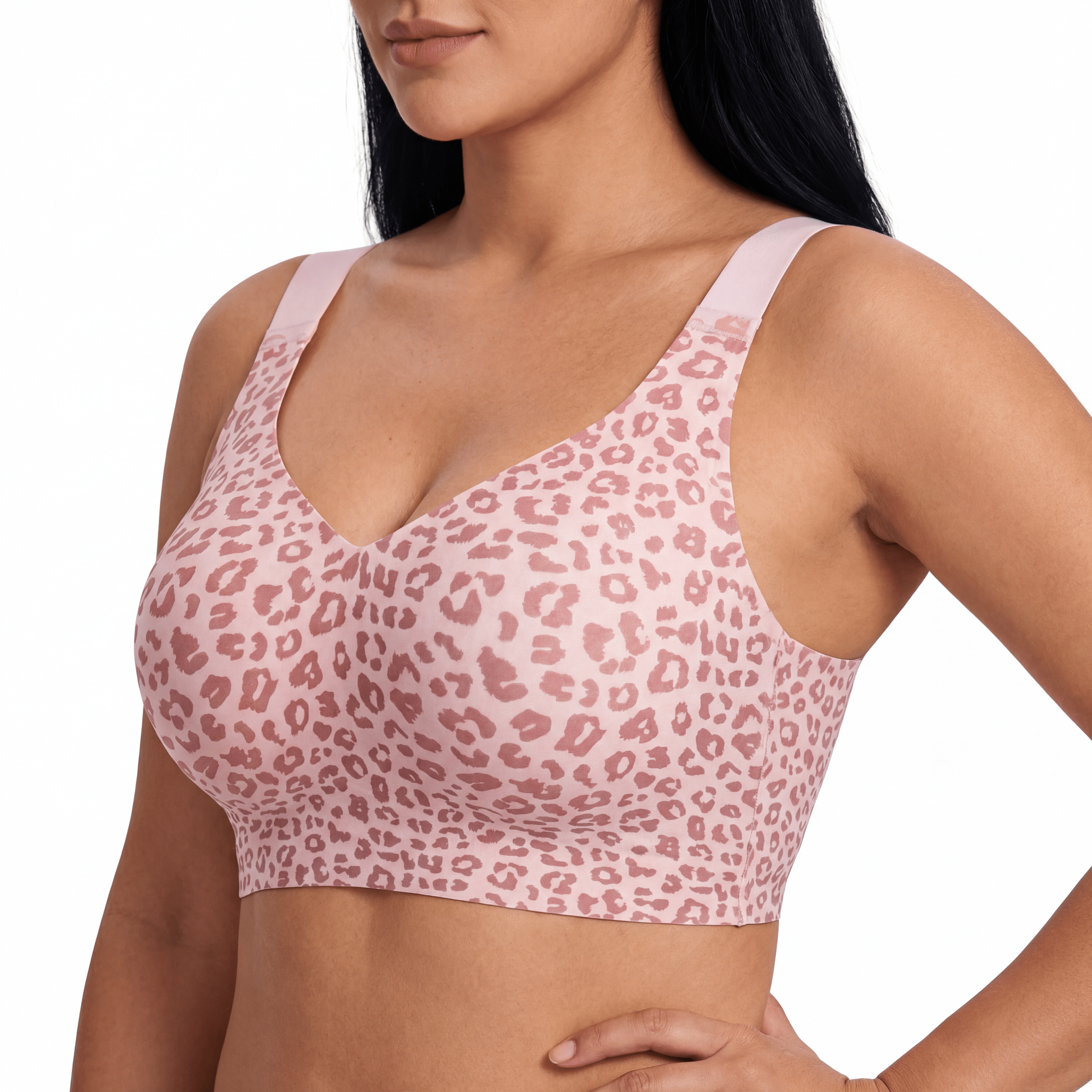Wireless Full Coverage JellyWire Bra - for Leopard Pink - Available at Bella Bra