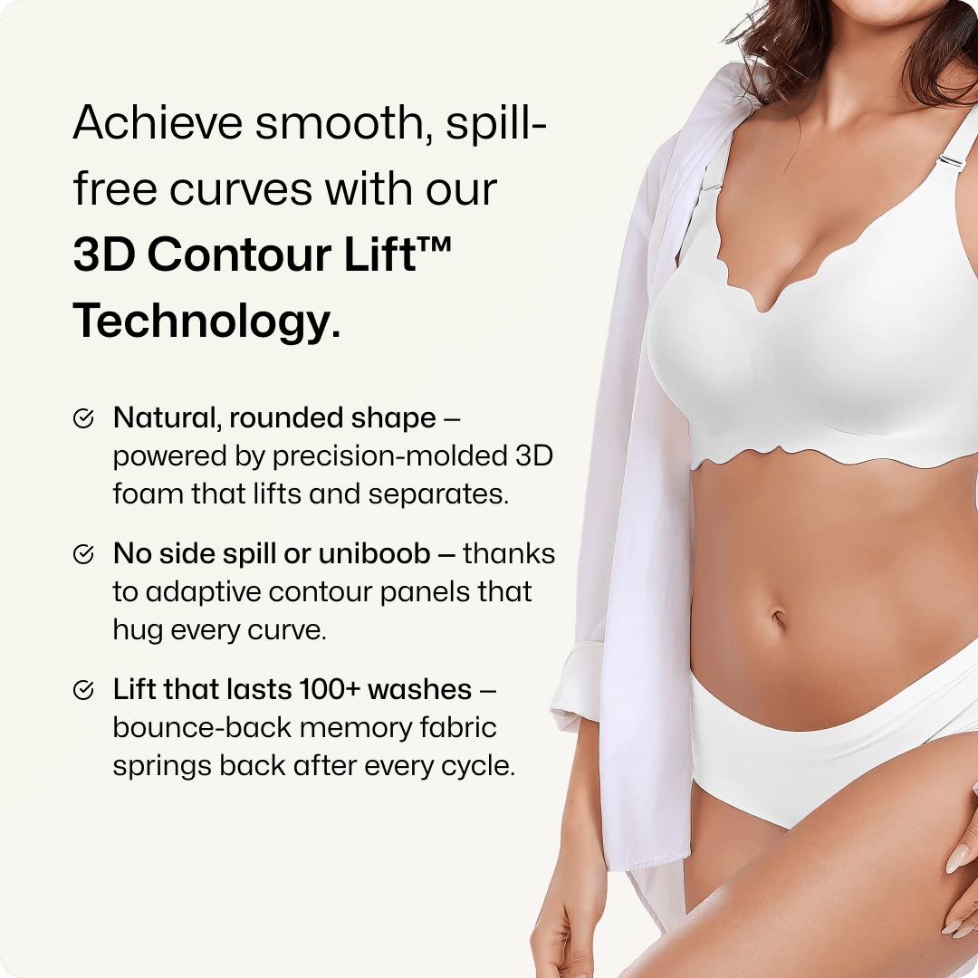Wireless Scalloped Jacquard Front - Adjustable Support Bra - for Black - Available at Bella Bra