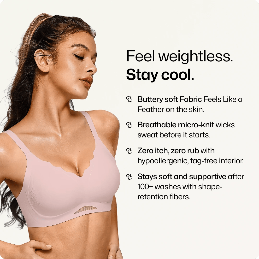 Wireless Scalloped V - Neck Mesh Push Up Bra - for Black - Available at Bella Bra