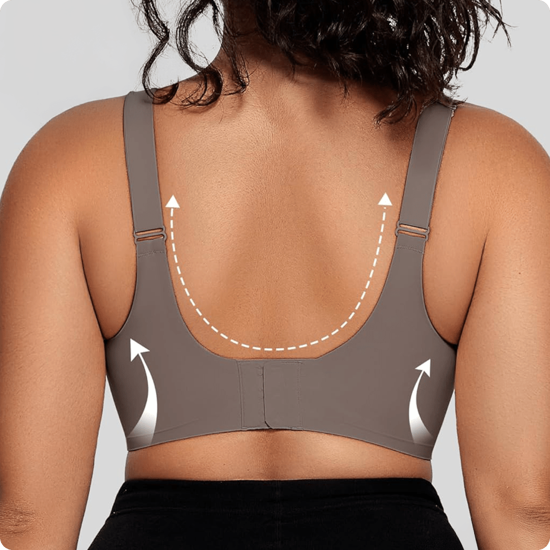 Wireless V - Neck Crossover Mesh Bra - for Grey - Available at Bella Bra