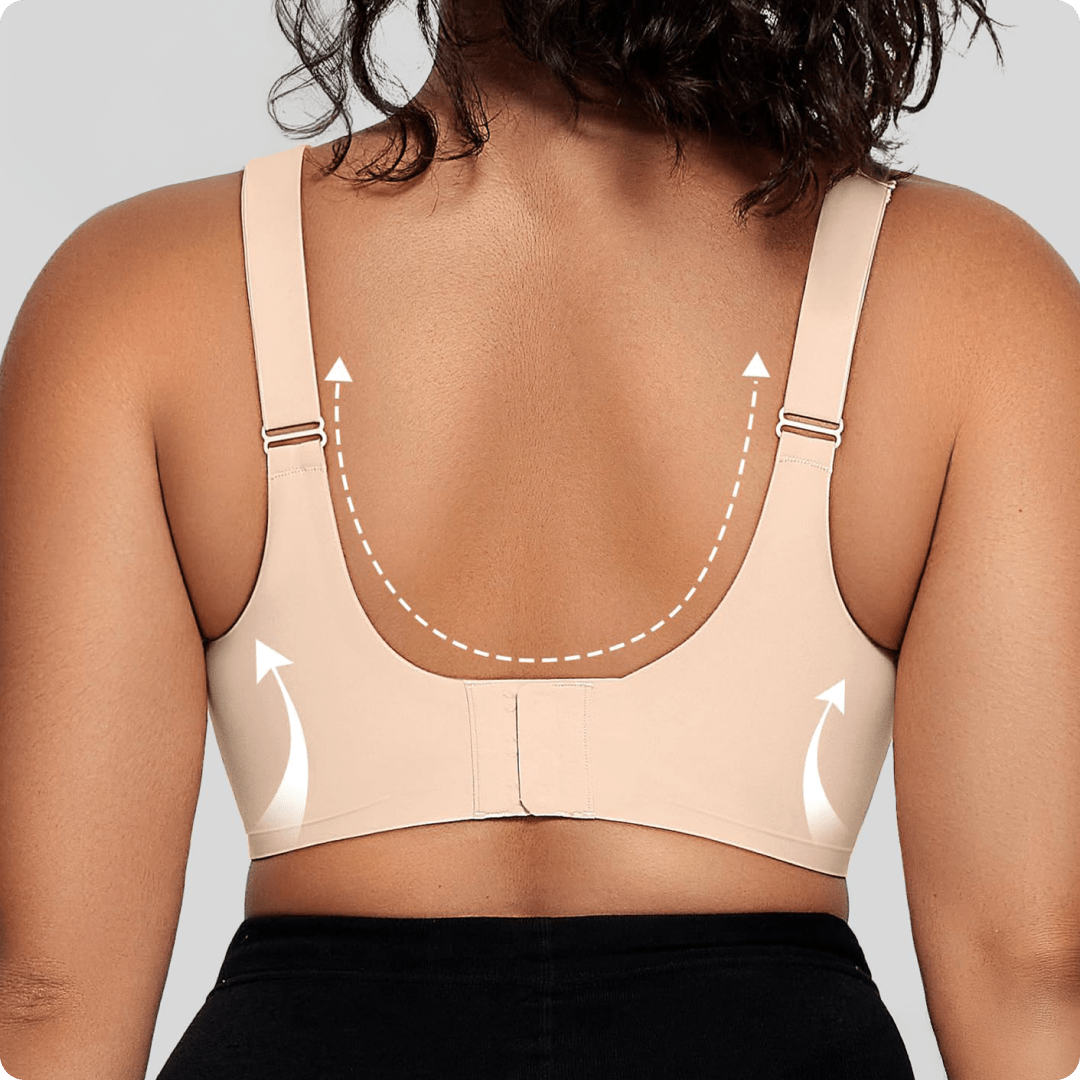 Wireless V - Neck Crossover Mesh Bra - for Nude - Available at Bella Bra