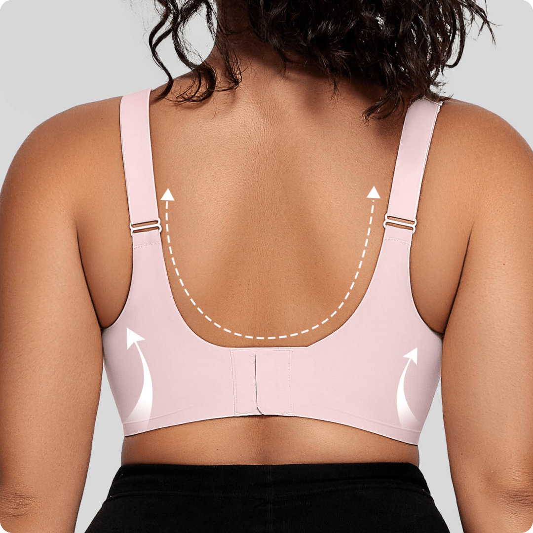 Wireless V - Neck Crossover Mesh Bra - for Pink - Available at Bella Bra