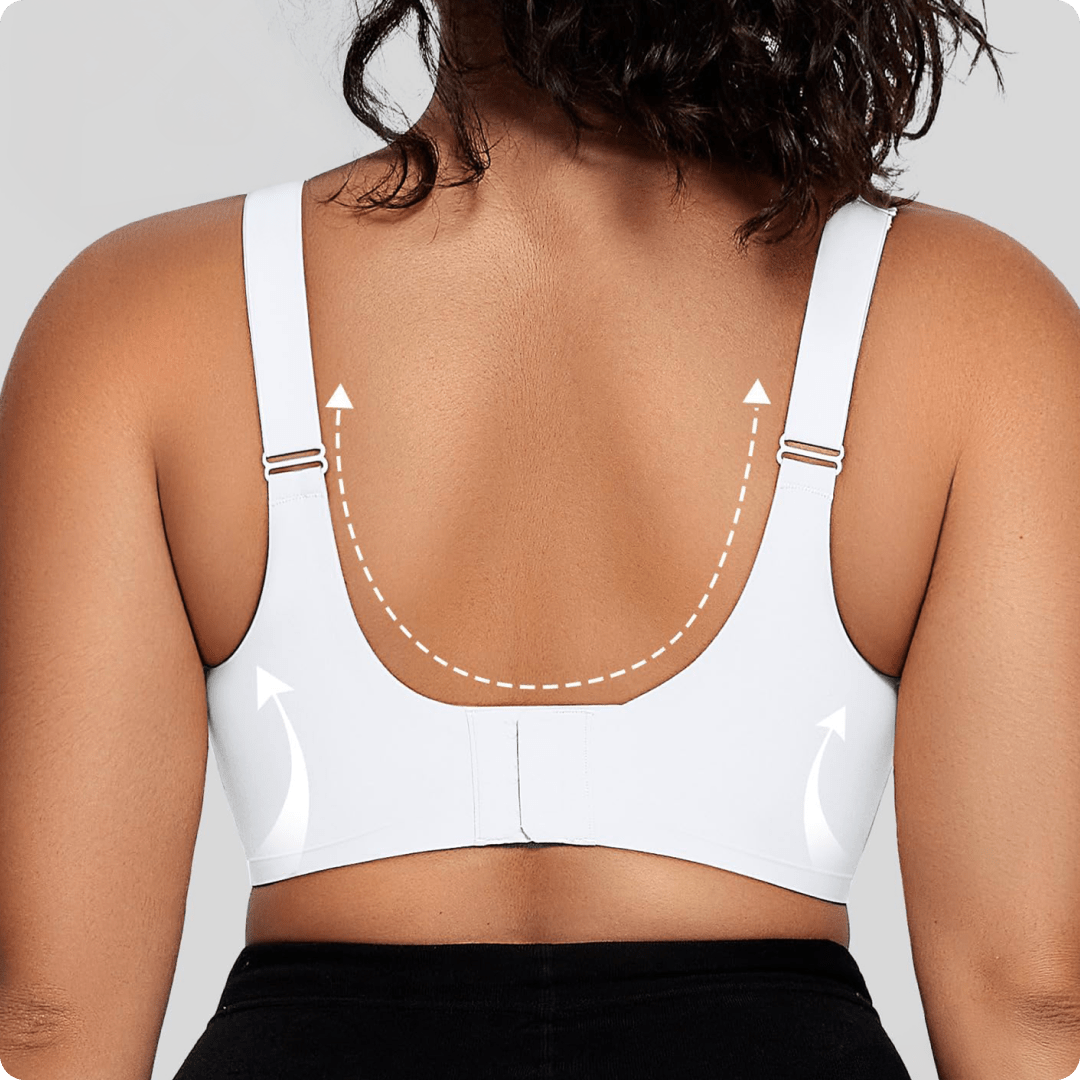 Wireless V - Neck Crossover Mesh Bra - for White - Available at Bella Bra